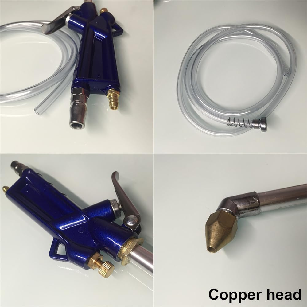 Air Blow Gun, High Volume Powerful Industrial Car Water Cleaning Engine Compartment Dust Gun with 12" Dust Blowing Tube, Pneumatic Air Compressor Accessories Blower Tool image number 6