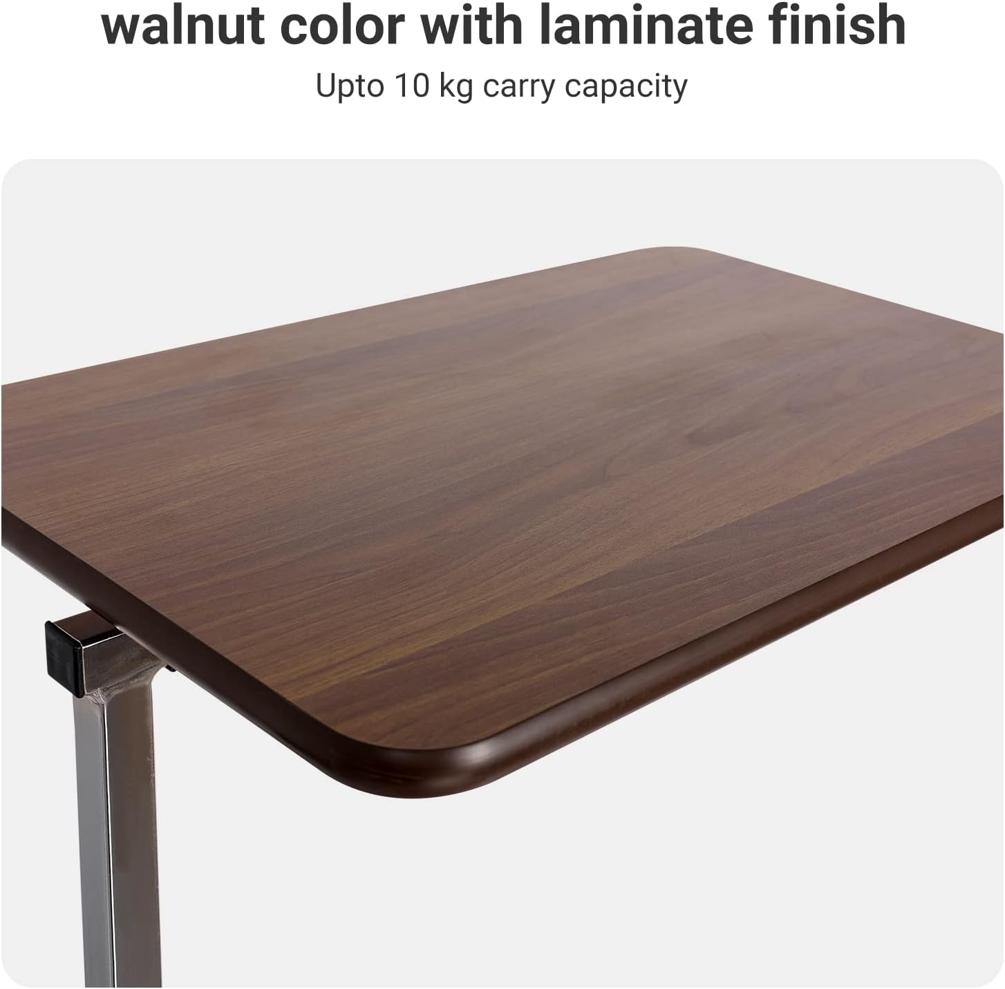 Altus Overbed Table over Chair Bedside Height Adjustable Walnut Desktop image number 4