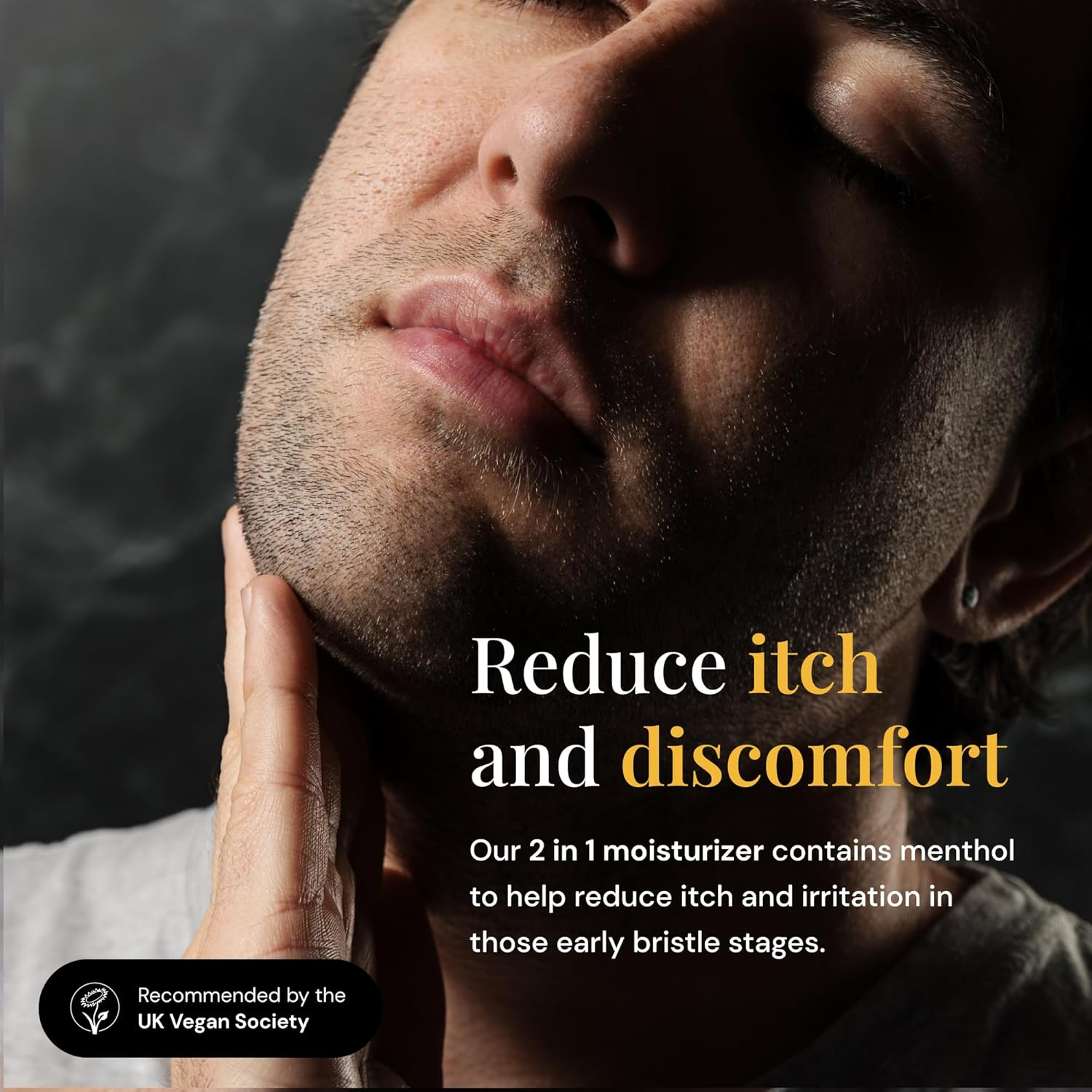 Vegan 2-In-1 Face Moisturiser and Beard Conditioner with Jojoba, Argan, Avocado Oils, 300Ml image number 3