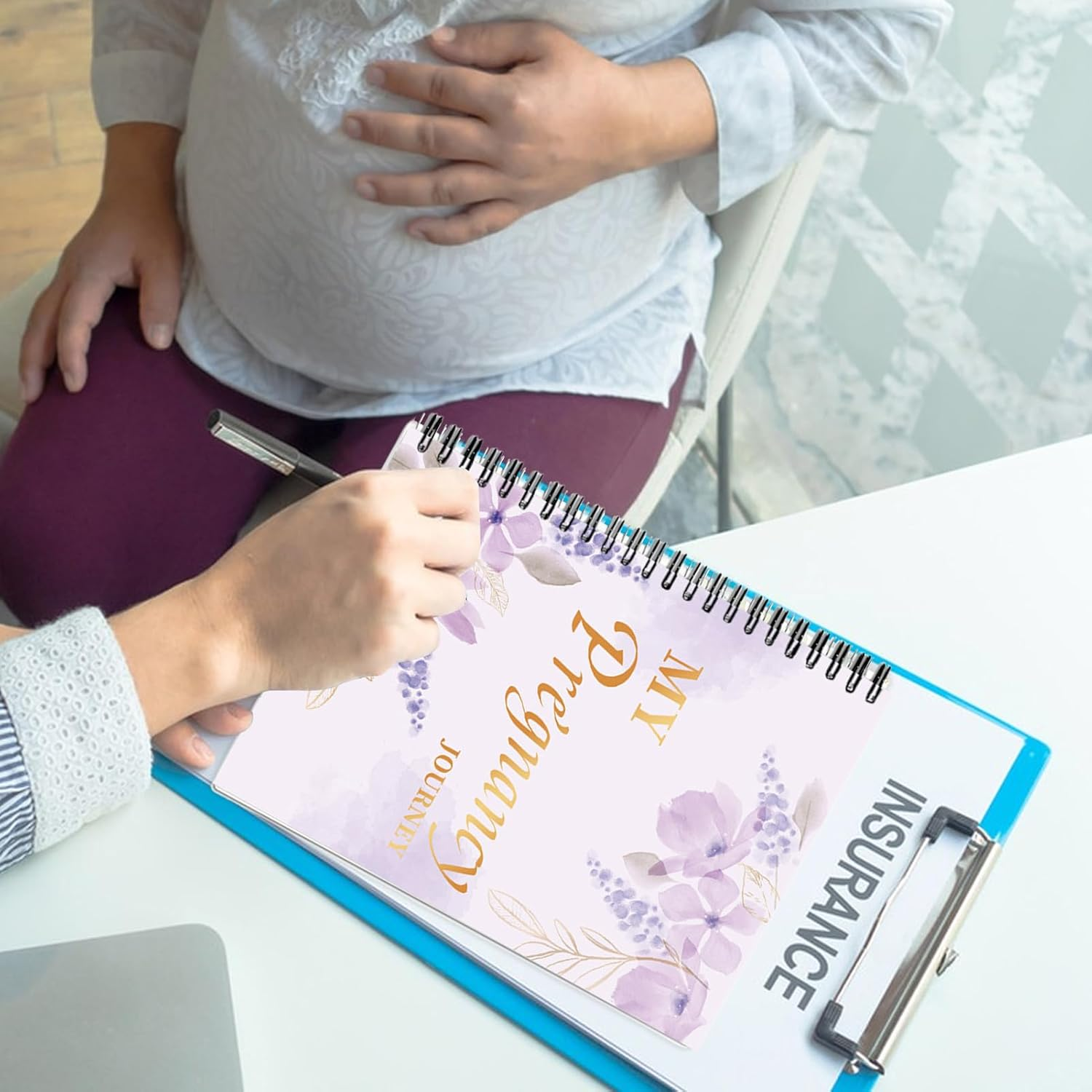 Pregnancy Journal Book, Maternity Memory Planner with Stickers Pack, Tracks Weekly Milestones, Organizes Prenatal Notes, Baby Bump Record Keeper for Home Travel Dorm Apartment image number 2