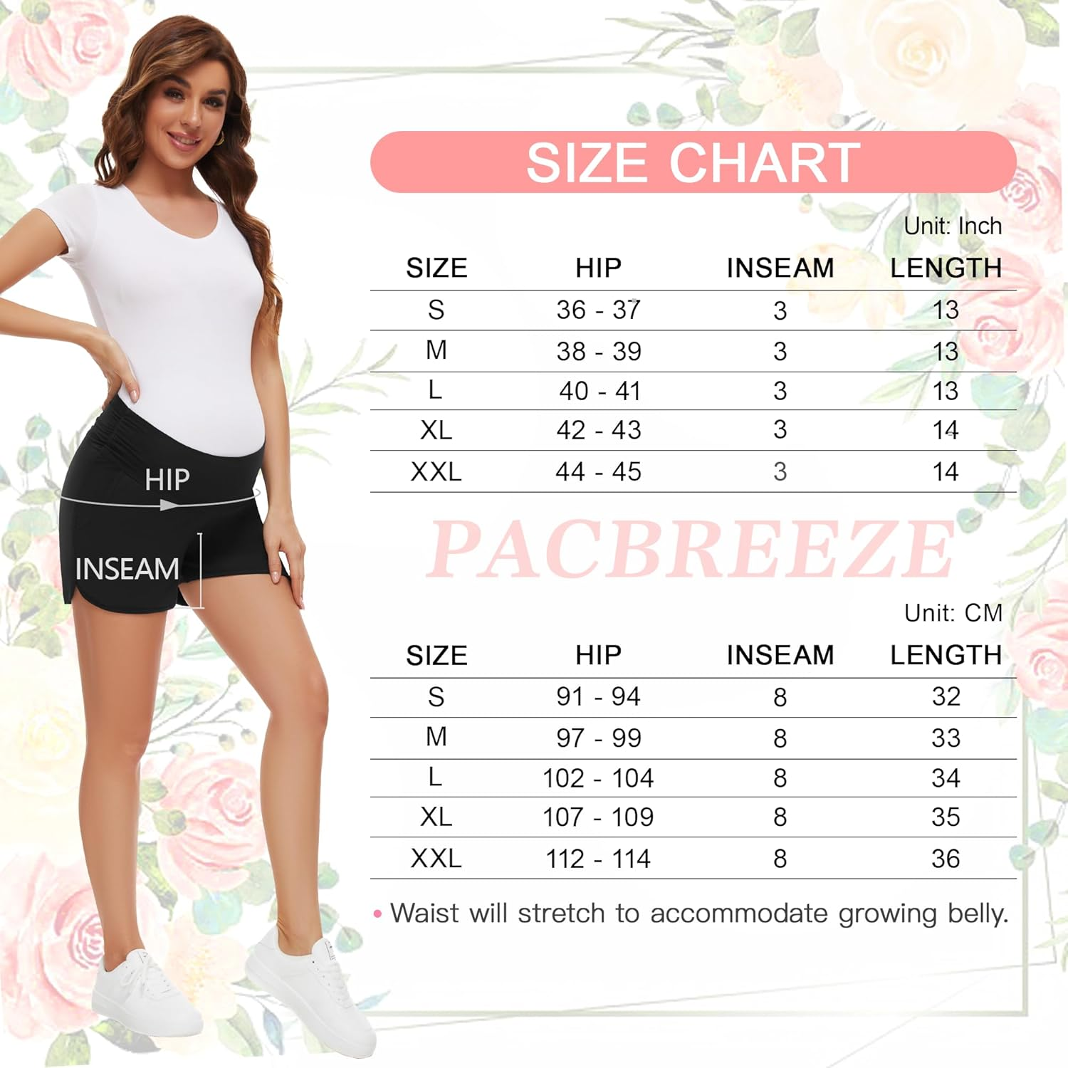 PACBREEZE Women'S Maternity Shorts Lounge Pajama Workout Running Casual Summer Pregnancy Shorts, S-XXL