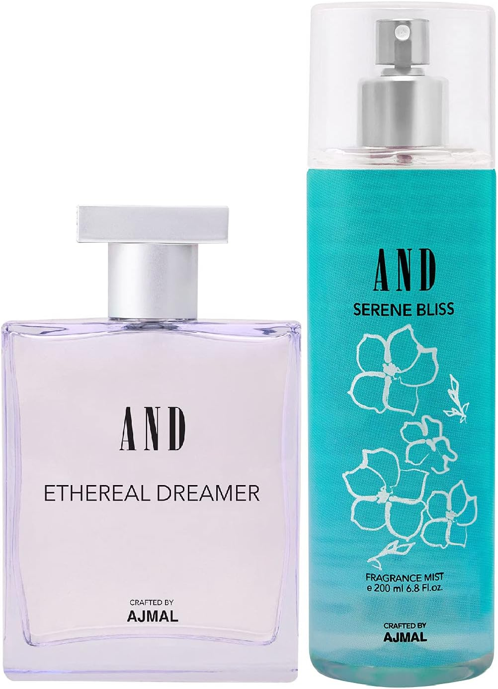 AND Ethereal Dreamer Eau De Parfum 100ML & Serene Bliss Body Mist 200ML Pack of 2 for Women Crafted by Ajmal + 2 Parfum Testers