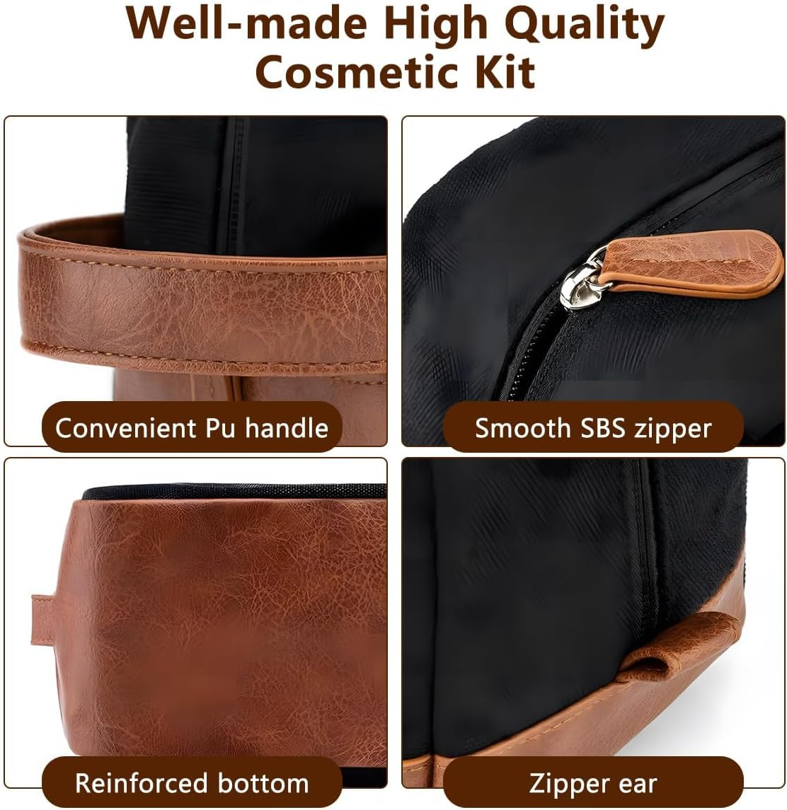 JZS Toiletry Bag for Men, Canvas Water Resistant Toiletry Bags, Dopp Kit Travel Bathroom Bag