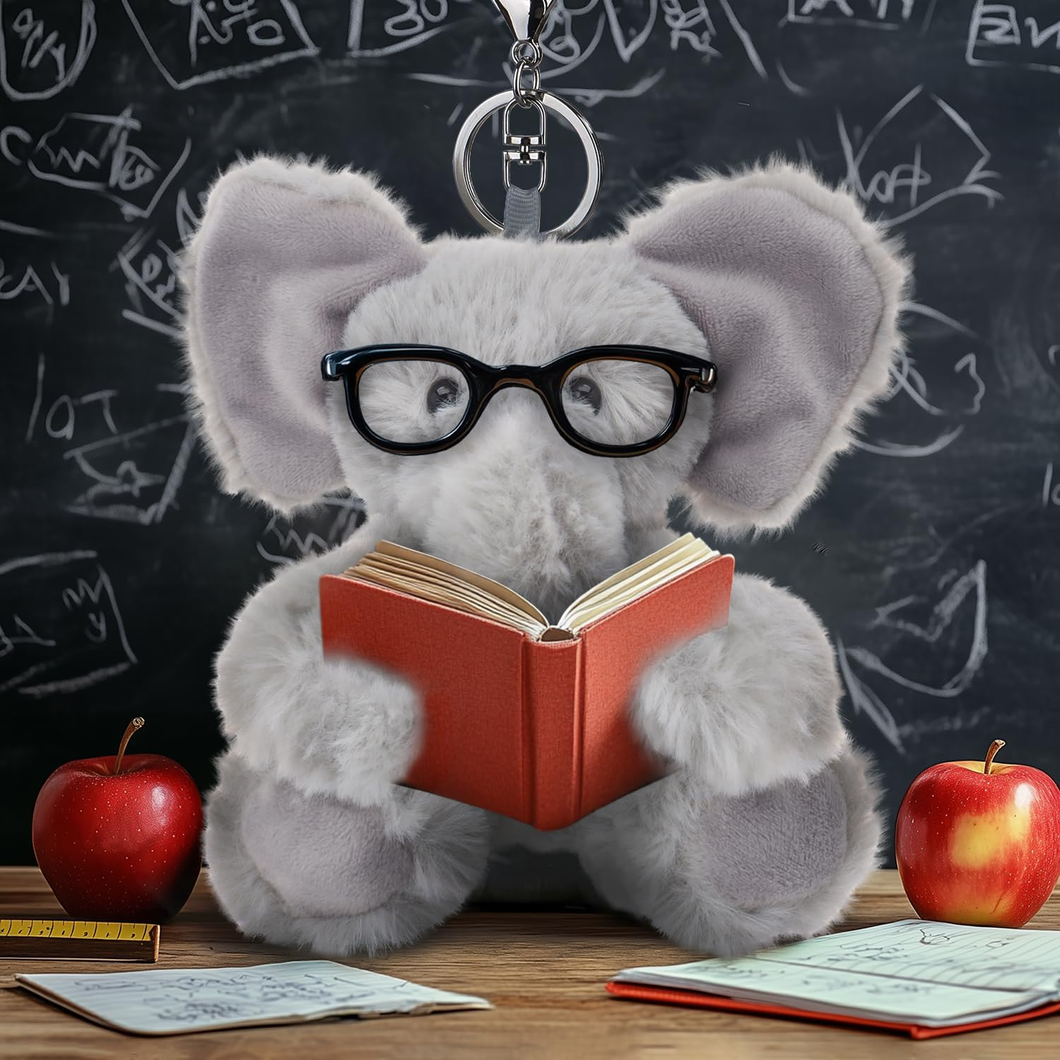 Apricot Lamb Cute Toys Plush Gray Elephant Stuffed Animal Soft Keychain for Kids Bag, Purse, Backpack, Handbag (6 Inches) image number 3