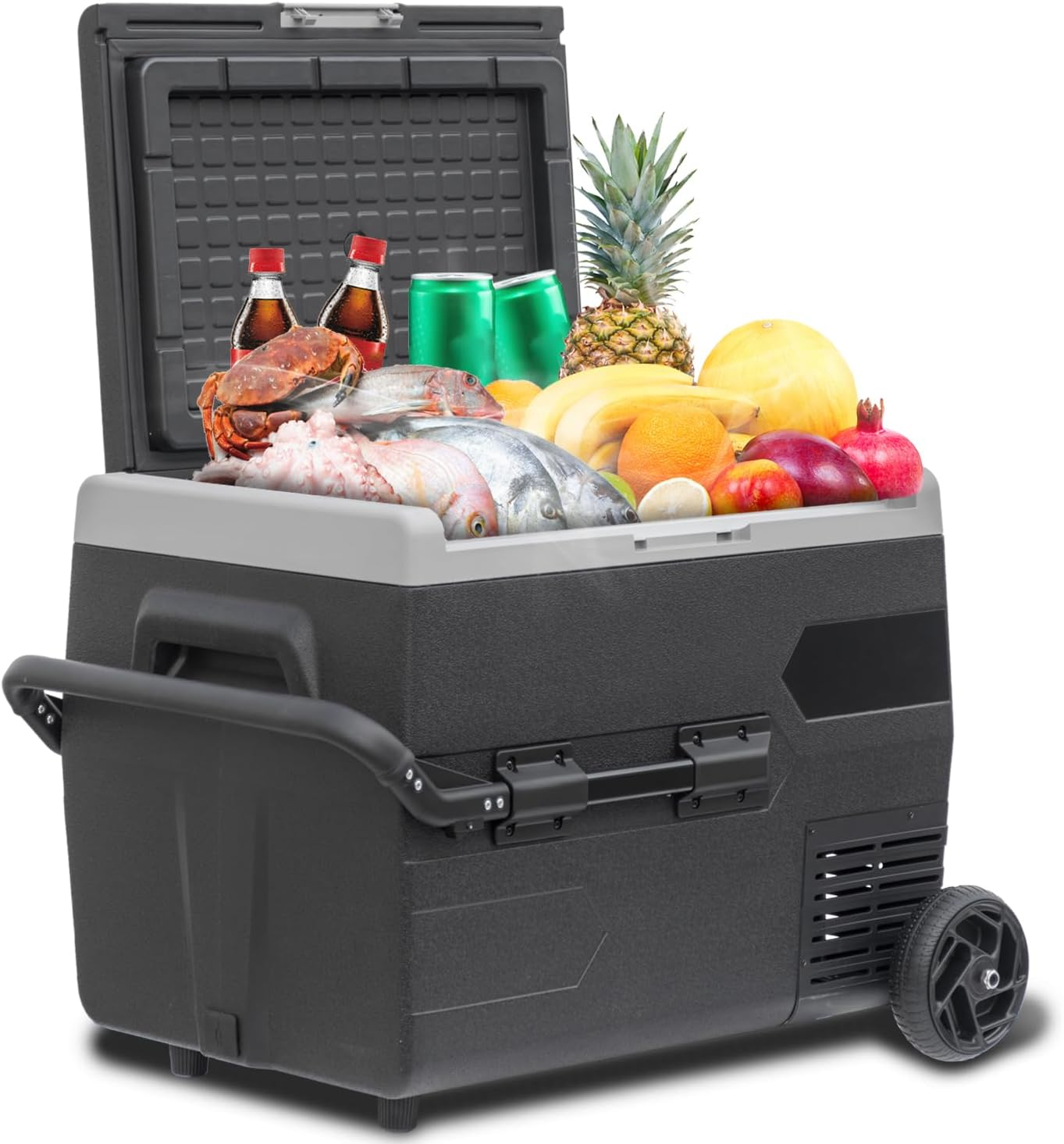 SMETA 12 Volt Car Refrigerator，Portable Freezer 12V/24V RV Fridge, Dual-Zone Dual-Temperature，68 Quart (65L) Electric Solar Mini Cooler DC for 2.3 Cu. Ft Camping Travel RV Outdoor Semi-Truck, -4℉~68℉ image number 5