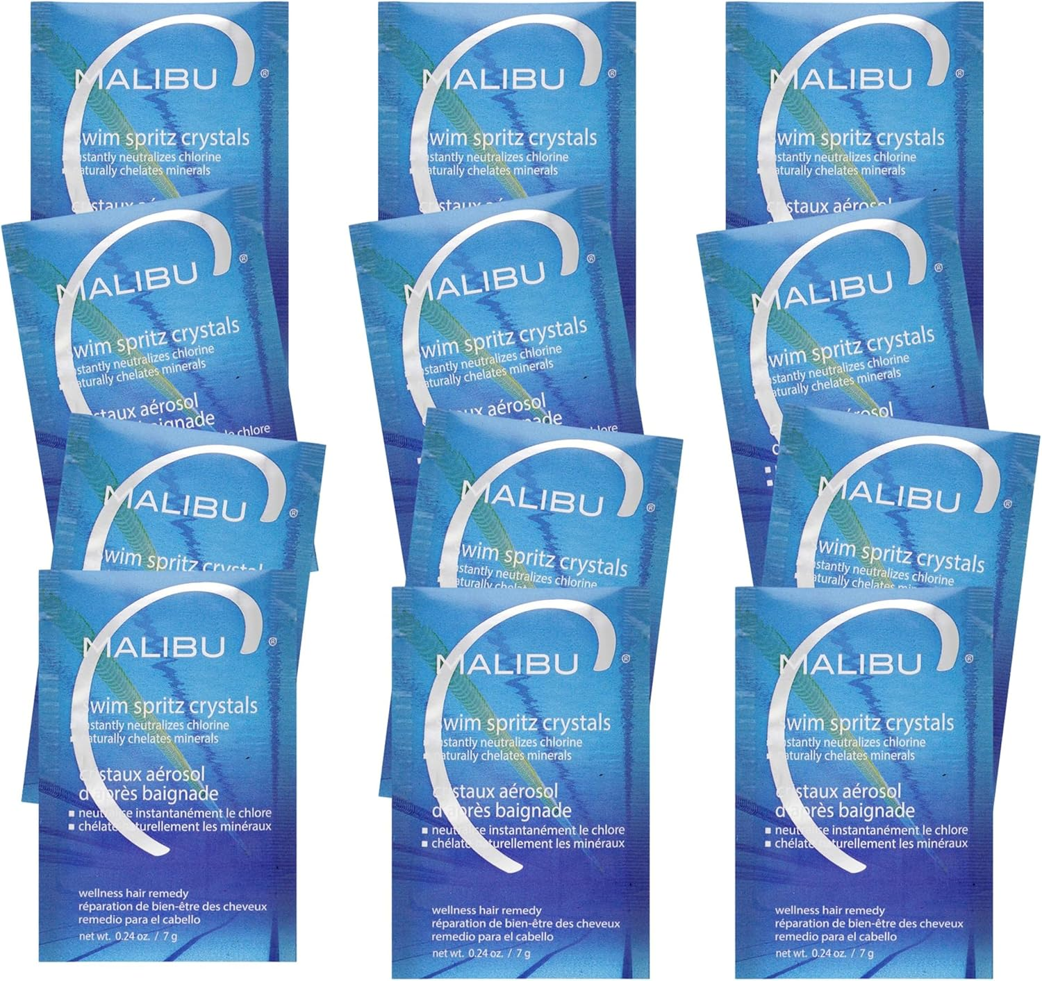 Malibu C Swim Spritz Crystal Wellness Hair Treatments 12-Piece Sachets image number 5