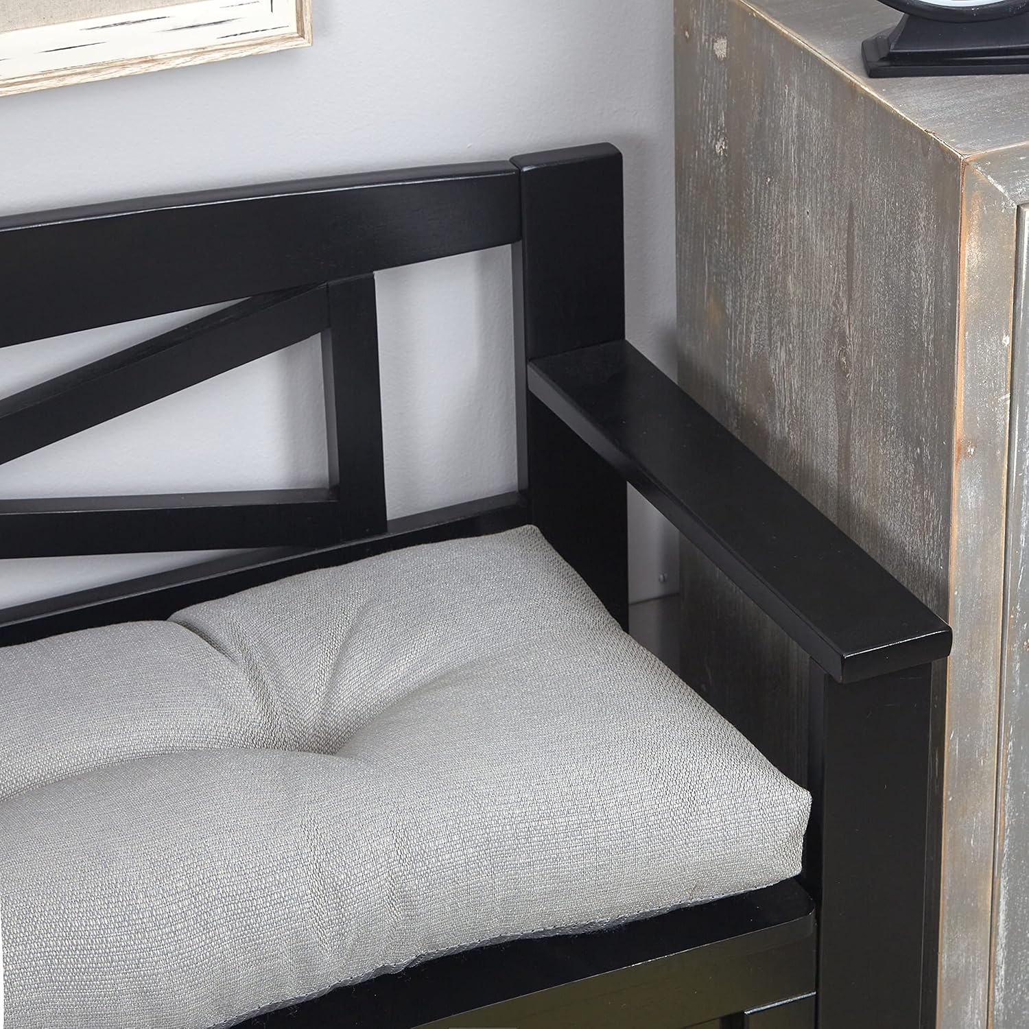 Klear Vu the Gripper Omega Non-Slip Tufted Bench Cushion for Indoor Furniture, Entryway Storage, Bay Window, Corner Nook or Piano Seat, 35 Inches, 04 Gray - 16 Coral image number 6