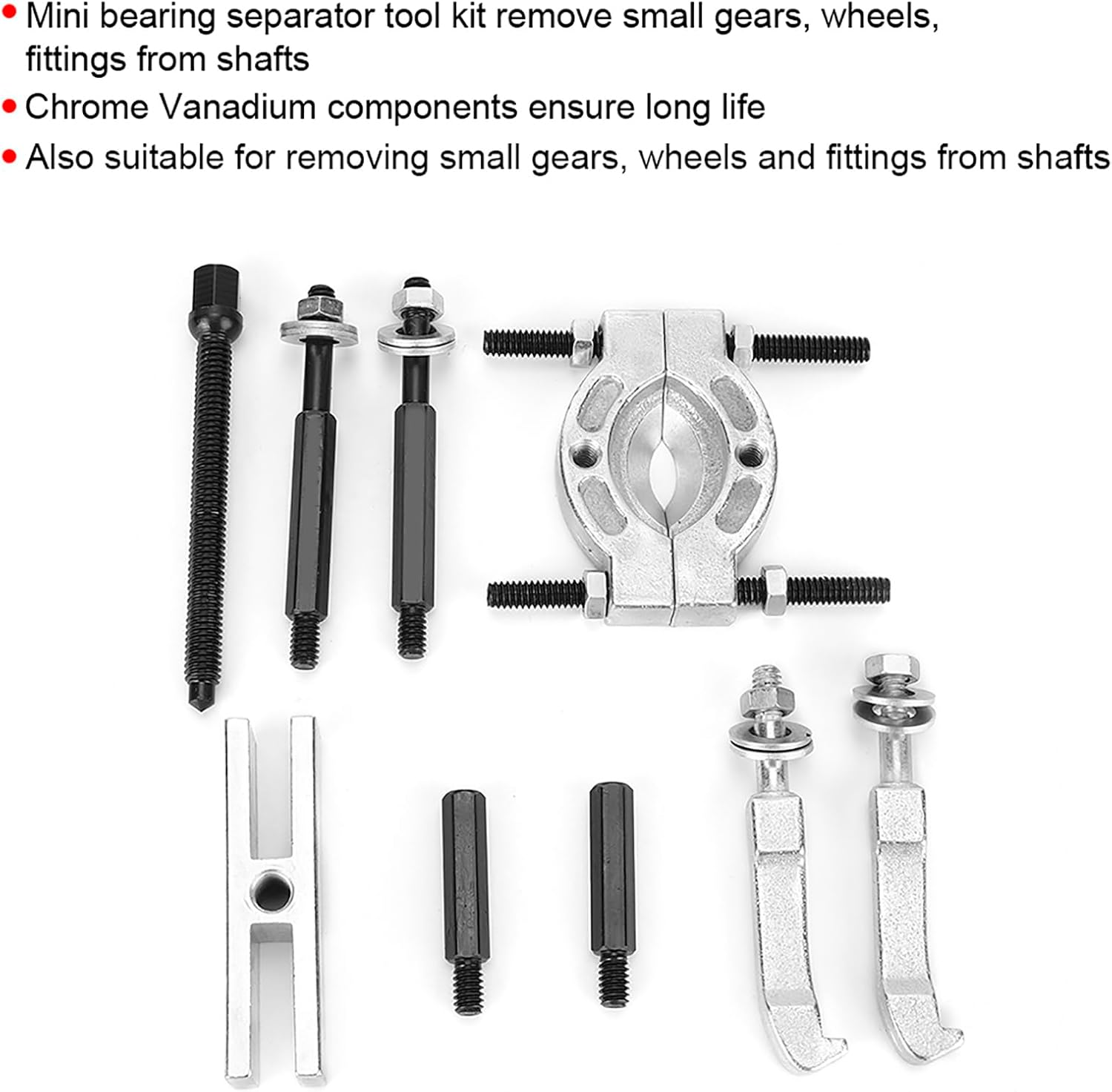 Bearing Remover Puller Tool Set Chrome Vanadium Mini Bearing Separator Tool Kit Gearbox Disassembly Vehicle Transmission Automotive Hand Tools image number 6