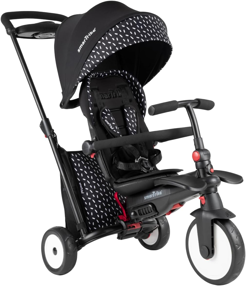 Smartrike STR5 6-In-1 Folding Baby Tricycle, Black & White image number 4
