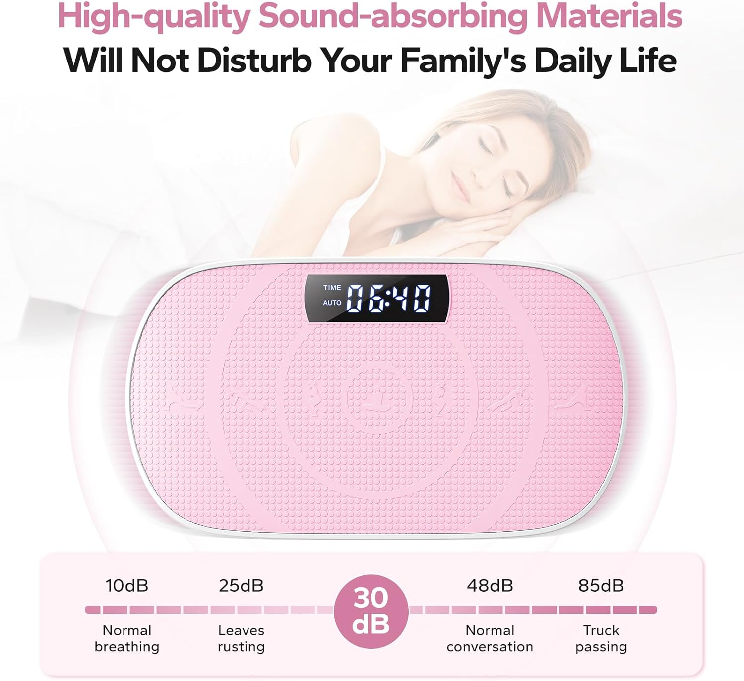 MERACH Vibration Plate Exercise Machine,Whole Body Workout Power Vibrate Fitness Platform Vibration Plate for Lymphatic Drainage,Motor Speed Control , Weight Loss & Shaping (Pink)