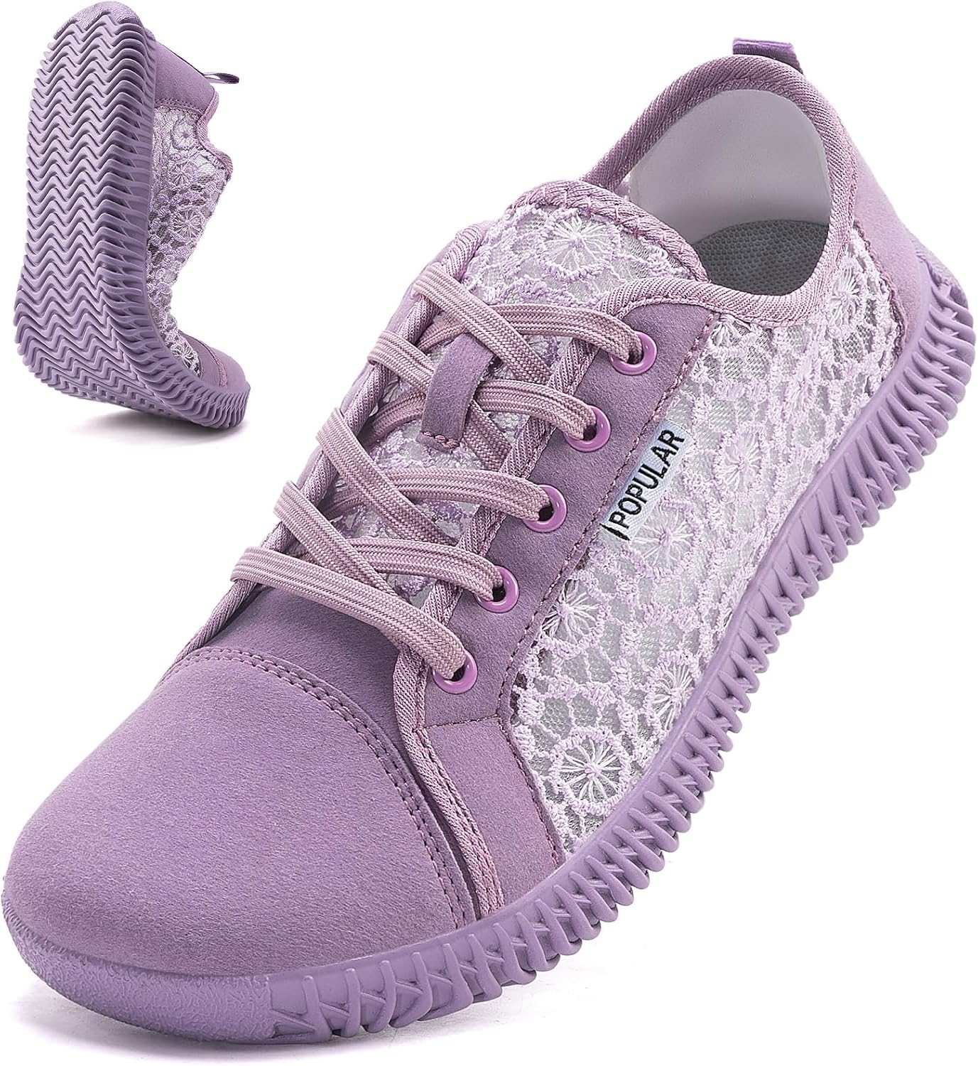 Nursgram Women'S Wide Toe Box Shoes Zero Drop Non Slip Extra Wide Width Fashion Sneakers Ultra Light Breathable Walking Shoes Casual Sneakers for Travel Work Trainers