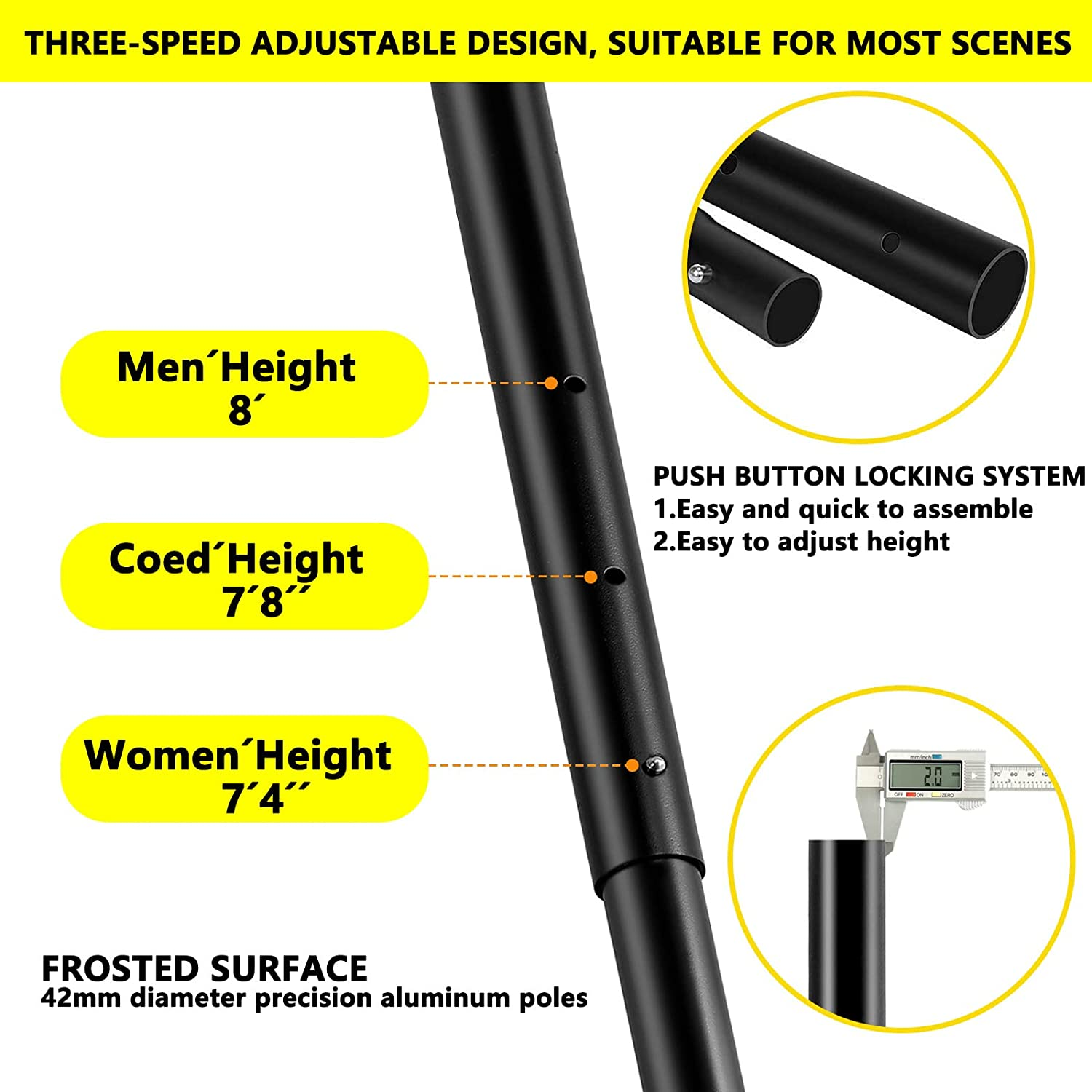 Heavy Duty Volleyball Net Outdoor with Steel Anti-Sag System, Adjustable Aluminum Poles, Professional Volleyball Nets Set for Backyard and Beach, Volleyball and Carrying Bag image number 1