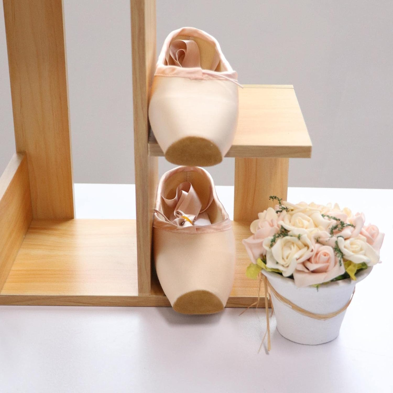 Ballet Pointe Footwear for Women and Girls in Pink with Pre-Attached Ribbons - 9-9.5 Us image number 5