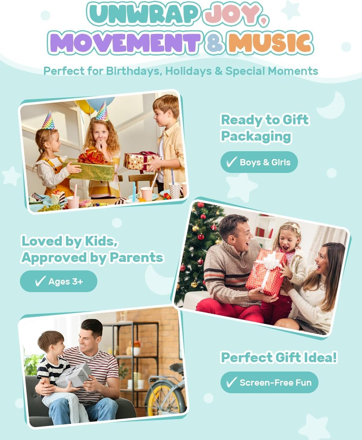 Holyton Light-Up Musical Stepping Stones for Kids, 5-Piece Set, Non-Slip Sensory Balance Stones for Toddlers, Indoor & Outdoor Play, Perfect for Ages 3+ image number 1