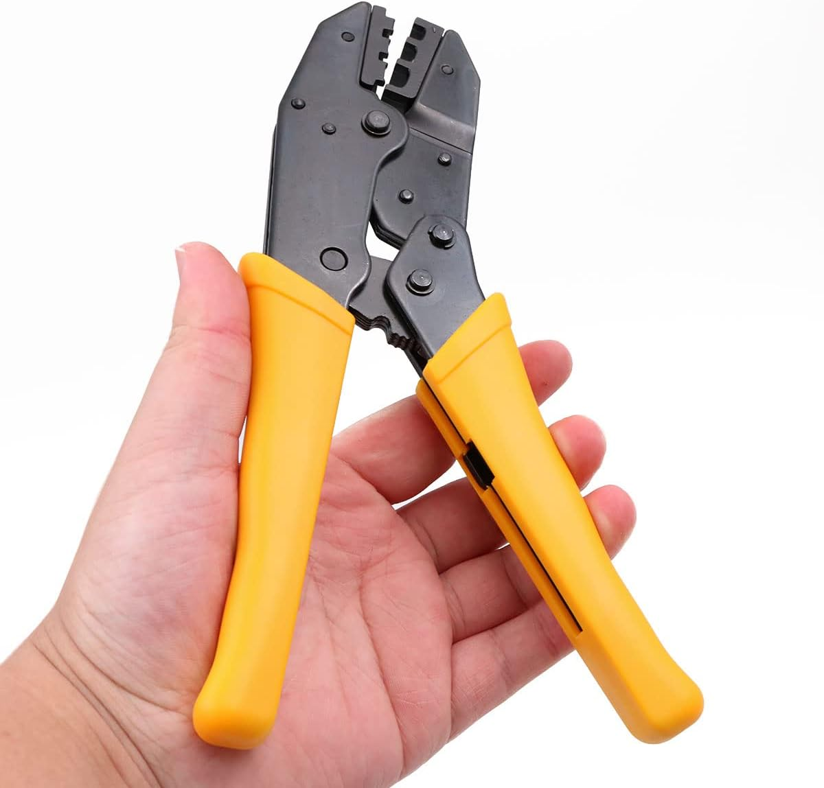 ZONADA Crimping Tool Kit Electrical Insulated Terminals Ferrules Ratchet Crimper Cable Wire Terminal Plier Screwdriver Set 5 Interchangeable Tips Dies from 0.5Mm to 35Mm&sup2; with Carry Bag image number 6