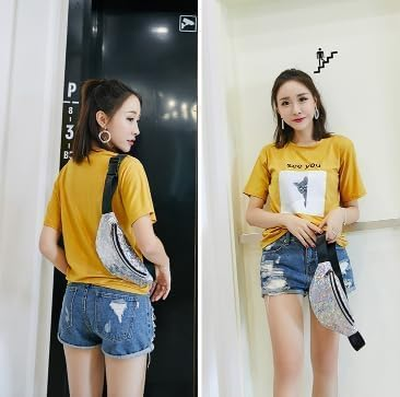 80S 90S Rave Stars Neon Transparent Gravel Fanny Pack for Women - Great Waist Pack for Games, Concerts, Rave, Festival, Travel (White, One Size) image number 3