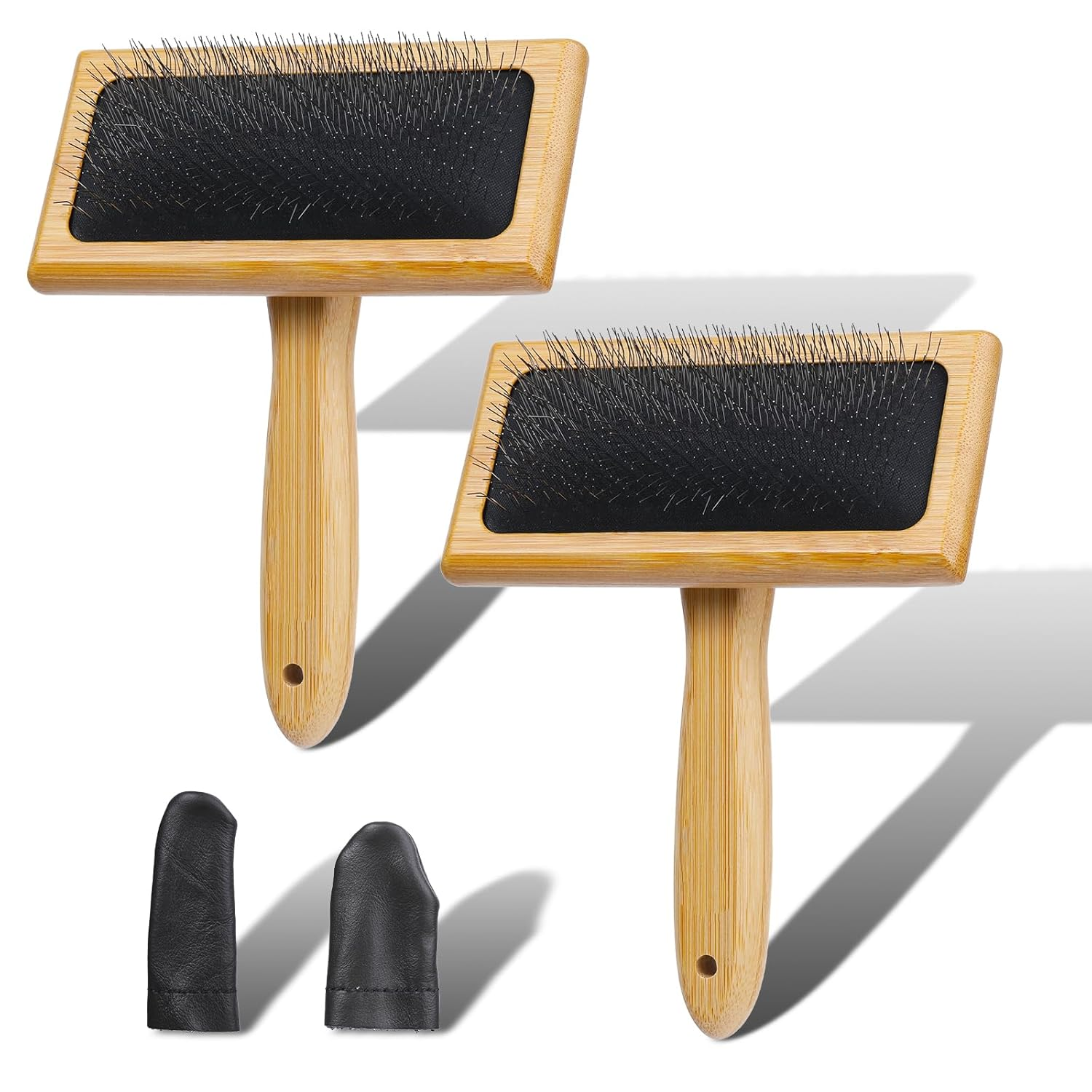 2Pcs Wool Carders, Hand Carders Wool Needle Felting Brush, Needle Felting Tools, Slicker Brush for Cat, Dogs, Wool Carders Brush for Spinning Craft Needle Felting Project or Pets