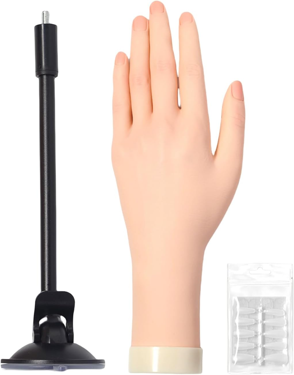 Nail Practice Hand Manicure Practice Hand Flexible Soft Finger Model with Gel Glue Suction Cup Beginner Friendly for Teenagers Salon Training image number 5