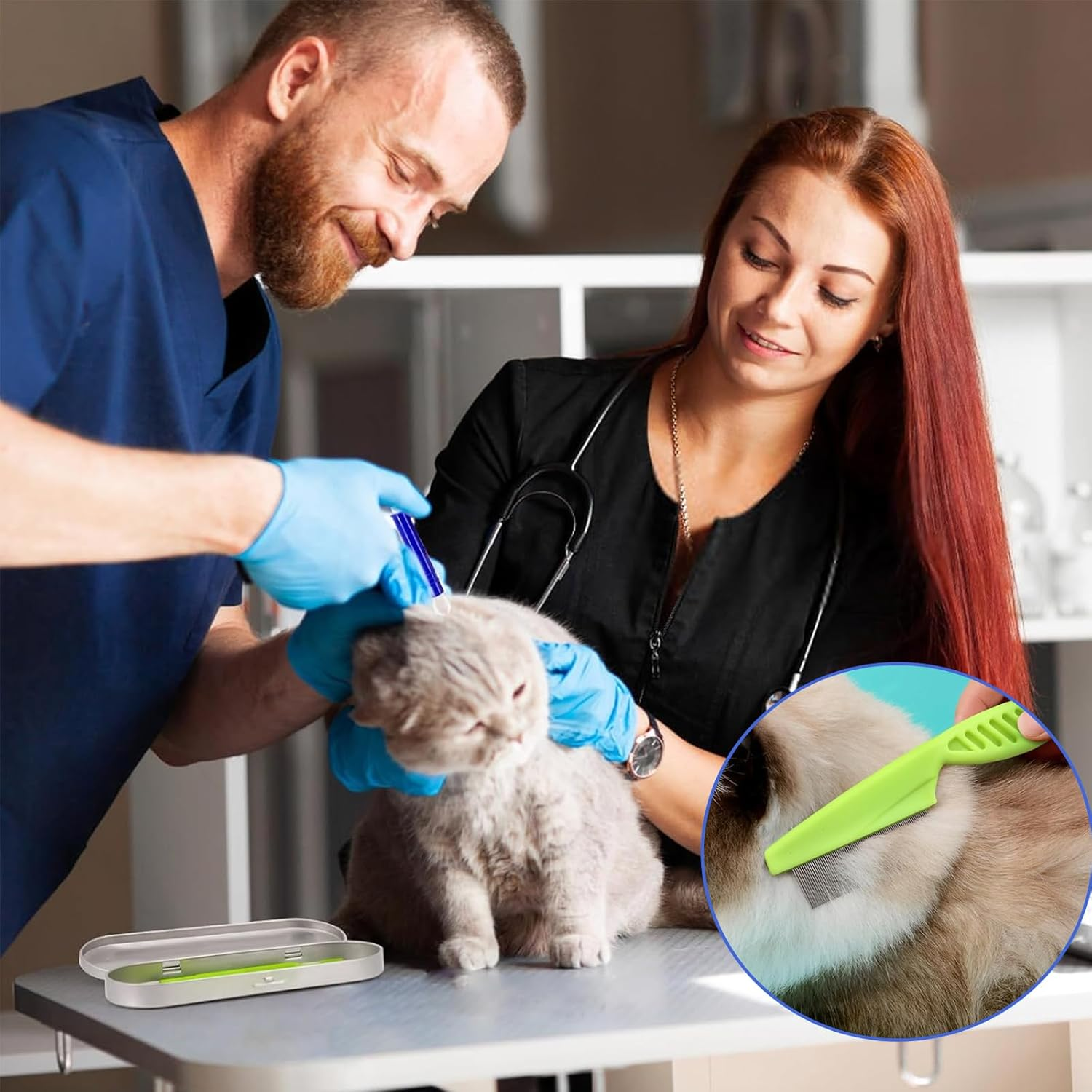 Vireeyu 7-Piece Stainless Steel Flea & Tick Removal Tool Set - Safe Tick Protection for Dogs, Cats, Pets & People - Includes Tick Tweezers, Hook, Card & More image number 5