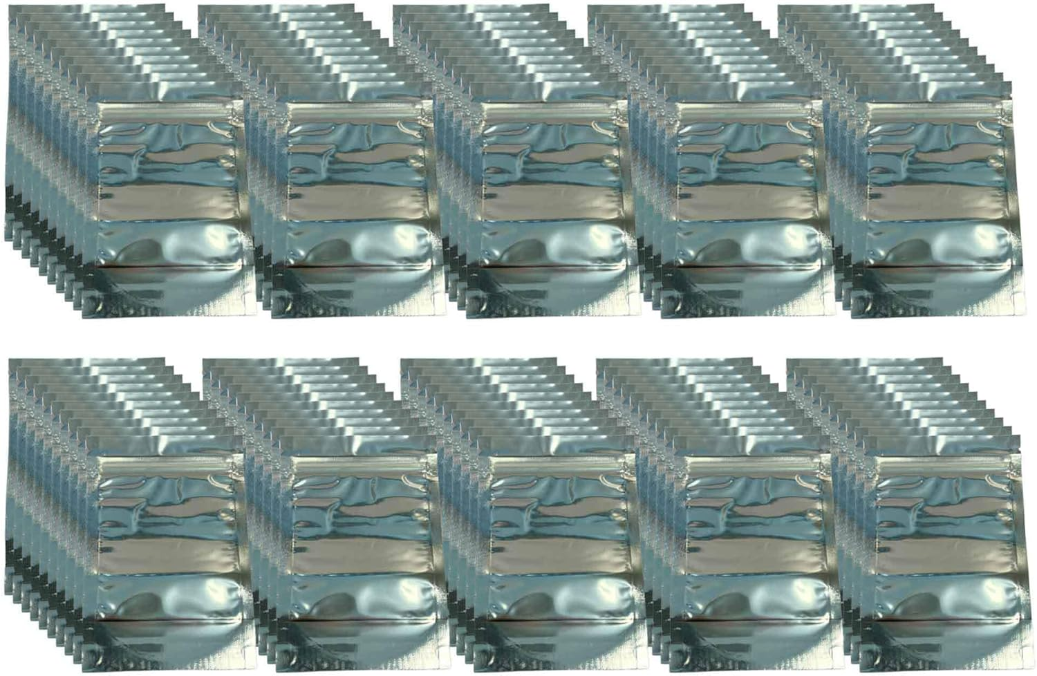 500X Resealable Aluminium Pouches 15X22Cm - Windowed Zip Close Food Storage Bag