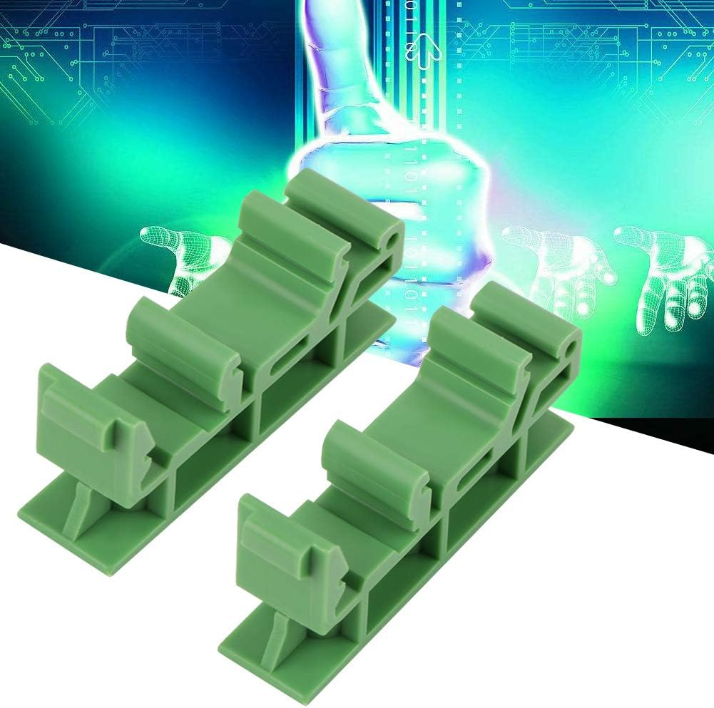 Joyzan Din Rail Bracket, Mounting Adapter Circuit Board Bracket PCB Holder Secure Hold C45 Carrier Clip Slotted Terminal Stopper Blocks for Electronic Switching Devices Breaker Relay Electrical image number 2