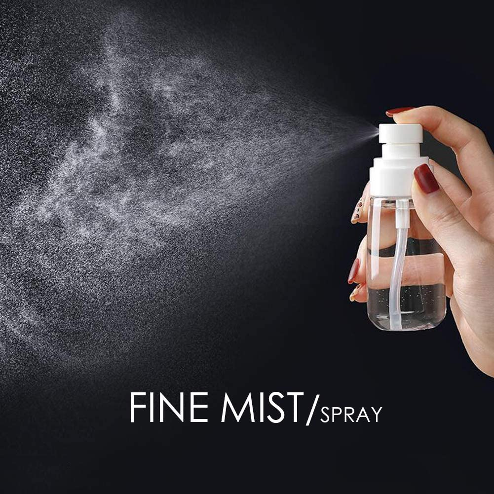 3Pcs Fine Mist Spray Bottle 3.4Oz/ 100Ml Empty Cosmetic Refillable Travel Containers Plastic Hair Spray Bottle Sprayer for Perfume Skincare Makeup Lotion (3Color)