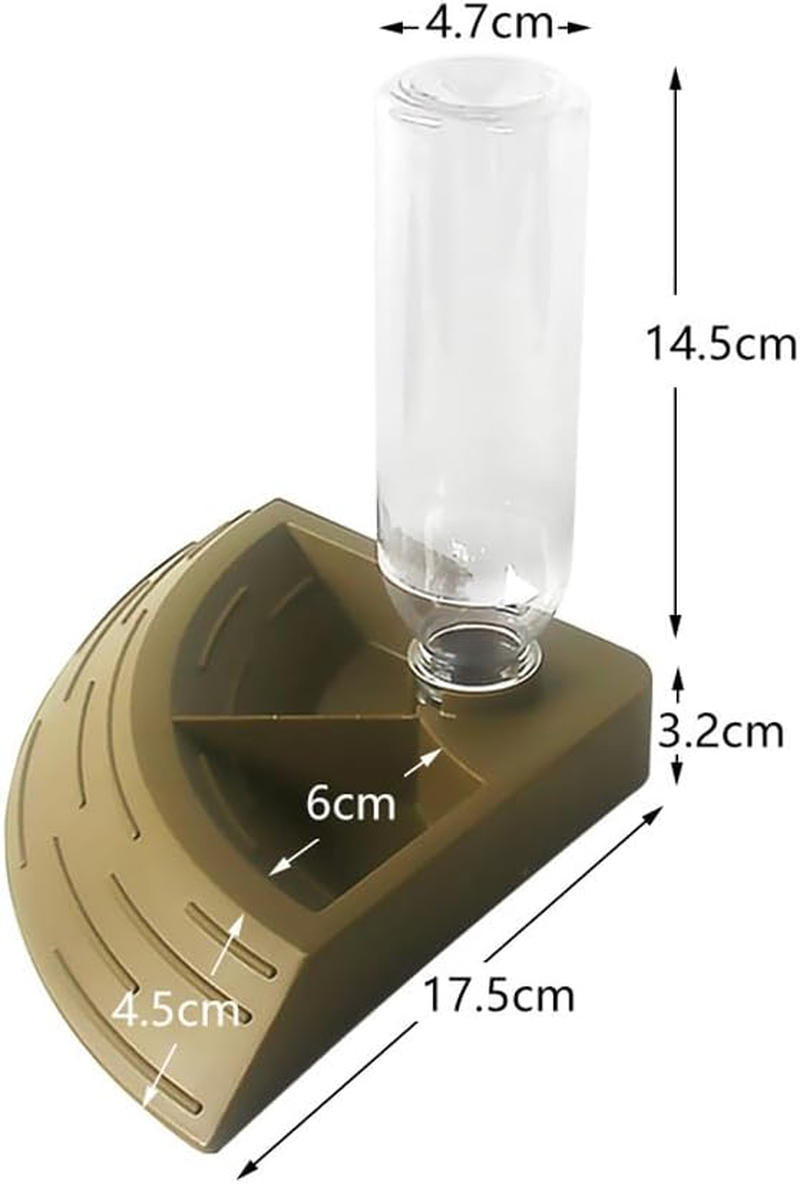 Reptile Feeder Bowl,Automatic Reptiles Water Dish Dispenser Feeding Bowls Terrarium Corner Bowl for Bearded Dragon Gecko Snake Lizard Turtles Pet Aquarium Ornament (Titanium Gold)