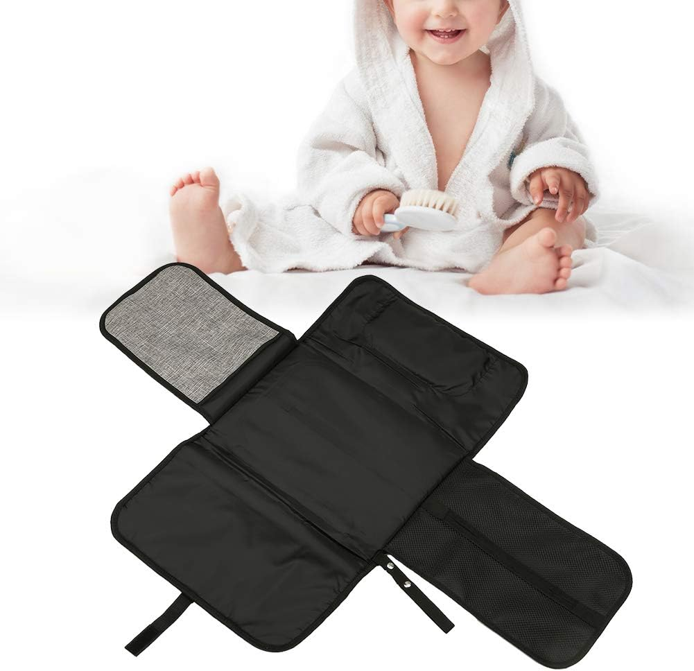 Baby Changing Pad, Travel Changing Mat Convenient Portable Waterproof with Small Storage Bag for Moms Dads for Stroller Walks or Diaper Bag(Grey) image number 1