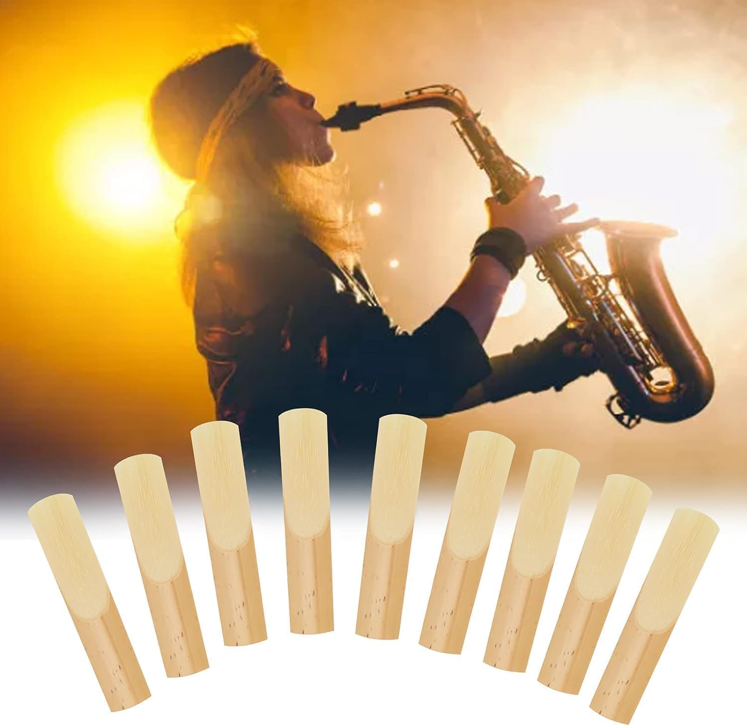 10 Pack Alto Saxophone Reeds,Saxophone Reed Tool Traditional Reed Compact Reed Reed,Thinner Reed Tip Traditional Alto Sax Reeds,Alto Saxophone Reed Bamboo Saxophone Reed,Alto Saxophone Reeds Sax Reed image number 5