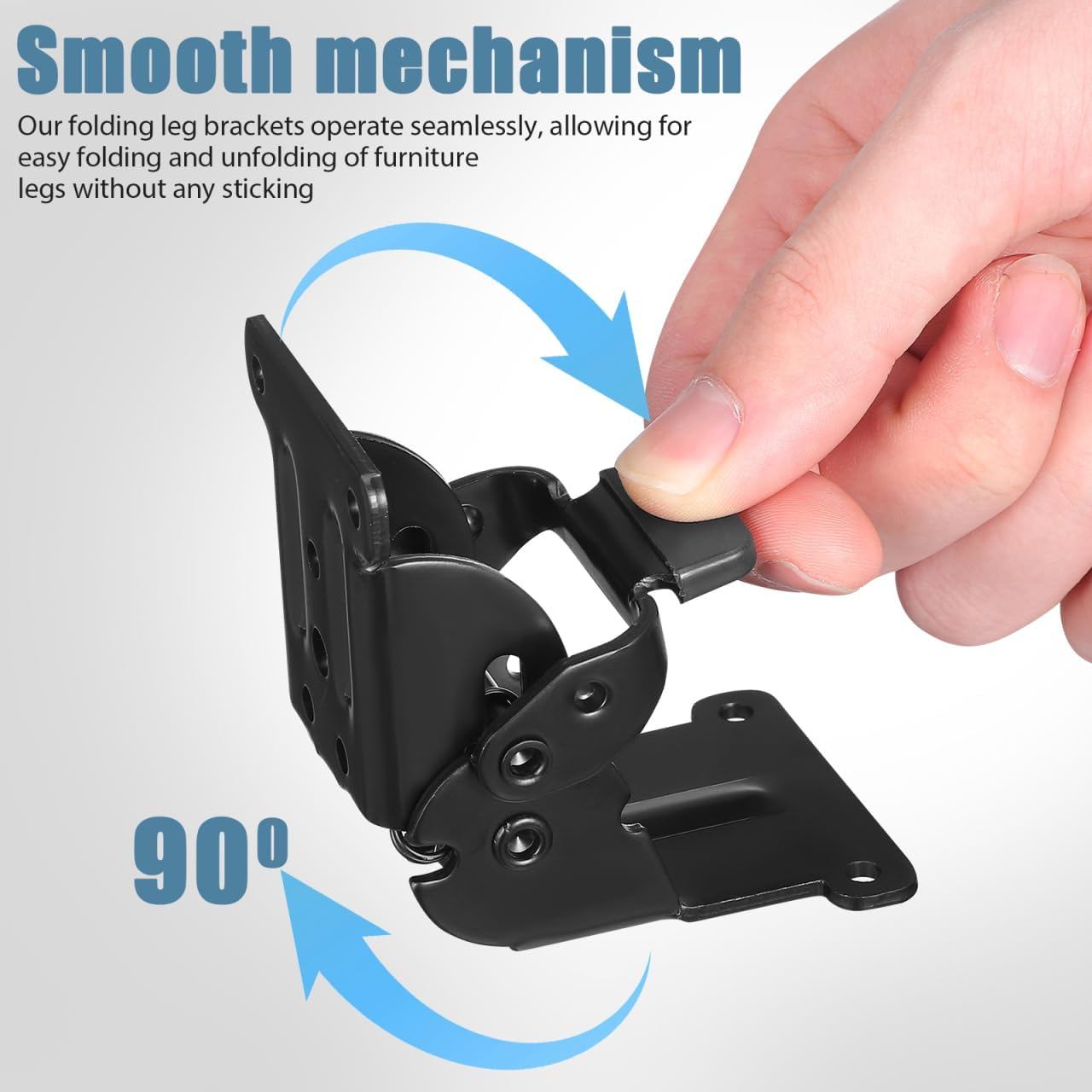 Tofficu Self Locking Hinge Brackets 4Pcs Furniture Hardware Connectors for Table Legs Folding Hinges for Wood Sectional Sofa