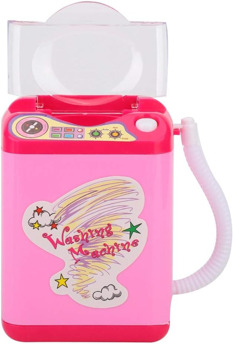 RIZGHWOY MINI ELECTRIC BRUSH WASHER with DEHYDRATION FUNCTION for MAKEAGE TOOL OPERATION of a Button, Rose Red 3.9 X 3.1 X 4.3In (Roseate)