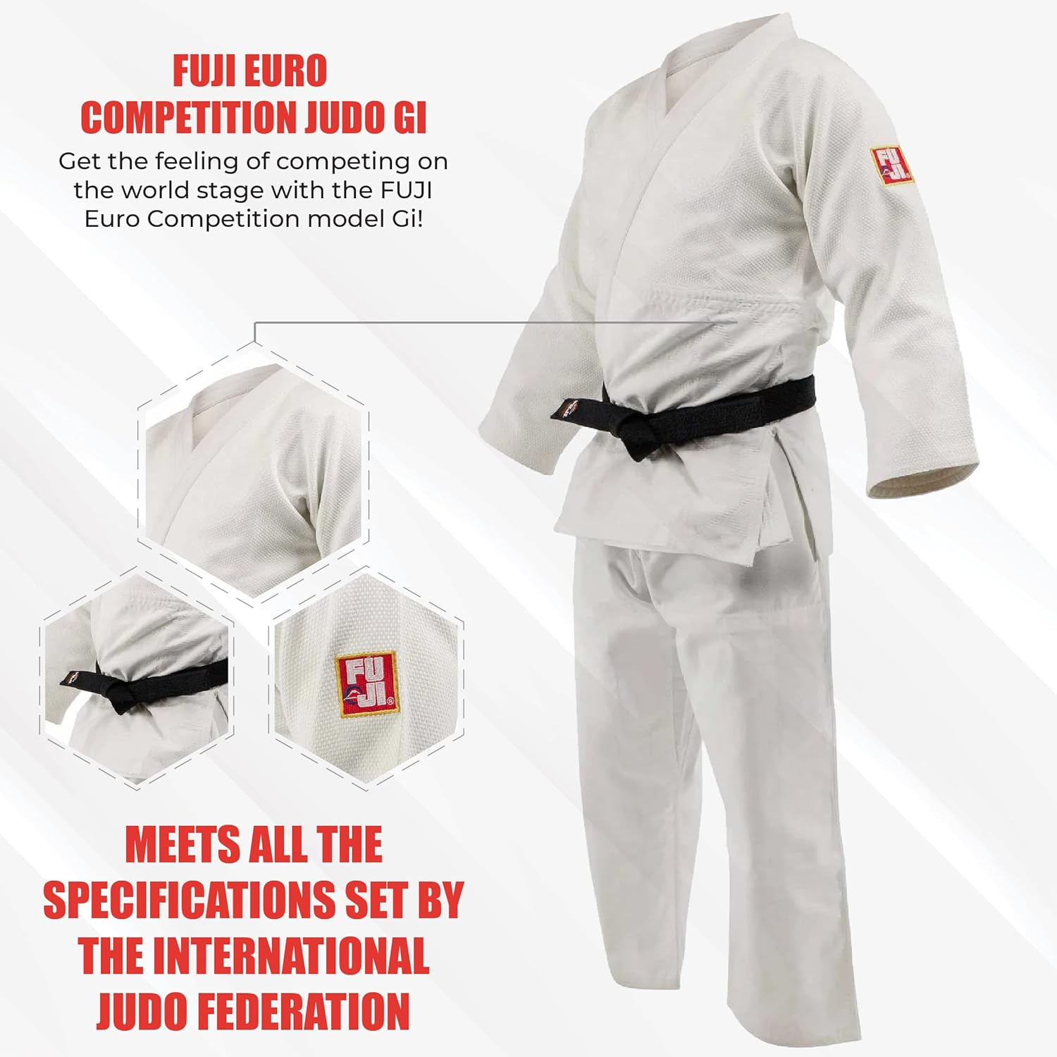 FUJI Euro Competition Judo Gi for Men and Women (Belt Not Included), Size image number 2