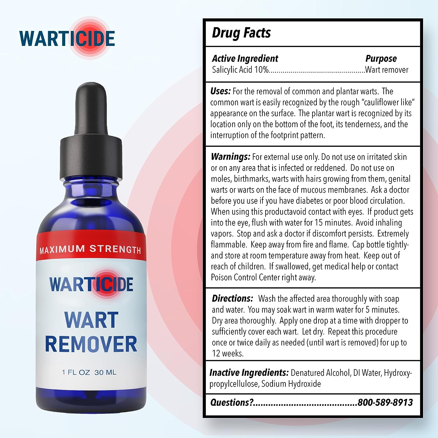 Fast-Acting Wart Remover - Plantar and Genital Warts Treatment, Attacks Warts on Contact, Easy Application (1 Bottle) image number 2