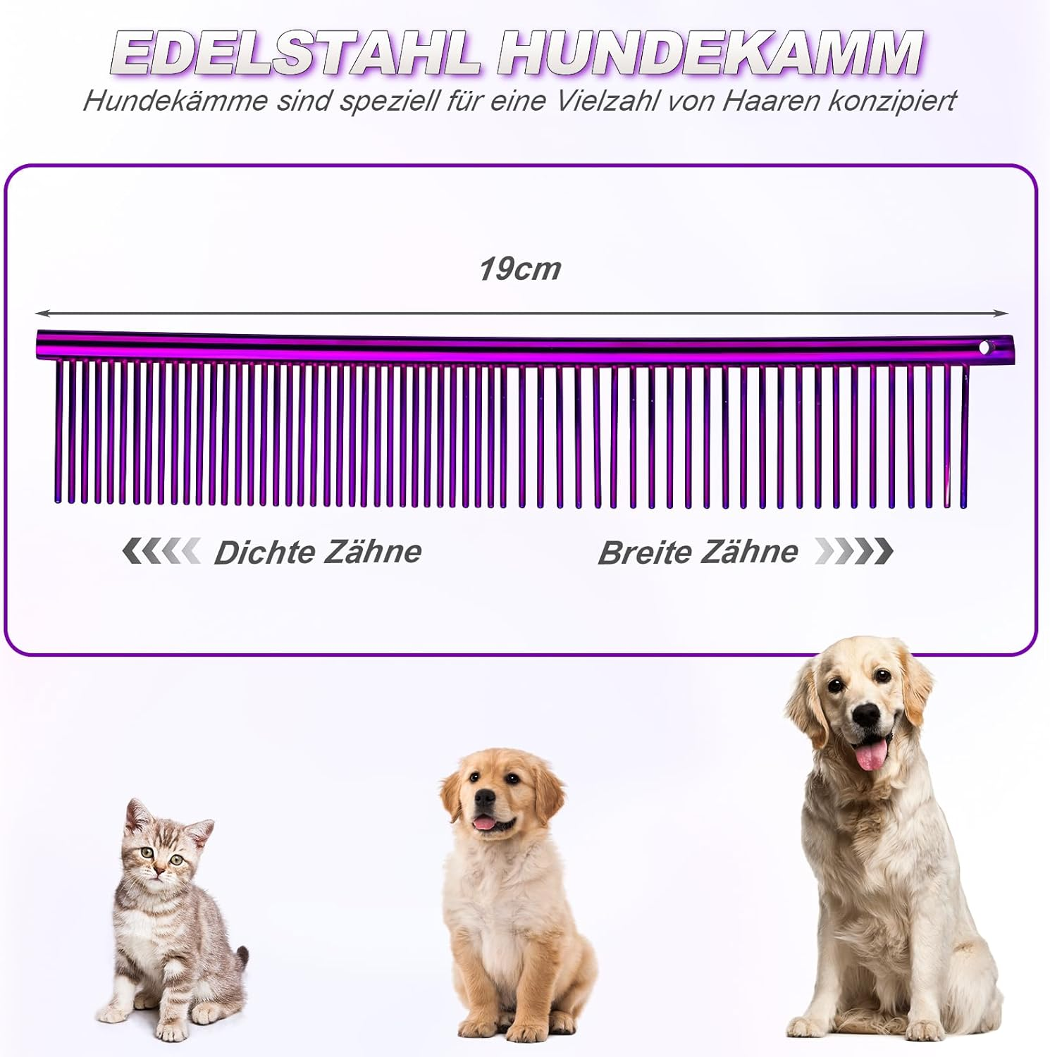 Purple Dragon 8 Inch Dog Scissors Set Professional 3-In-1 Fur Scissors Set for Dogs - Purple Dog Scissors Set Straight, Serrated and Curved Scissors Are Included for Dogs for Cats and Other Animals image number 2