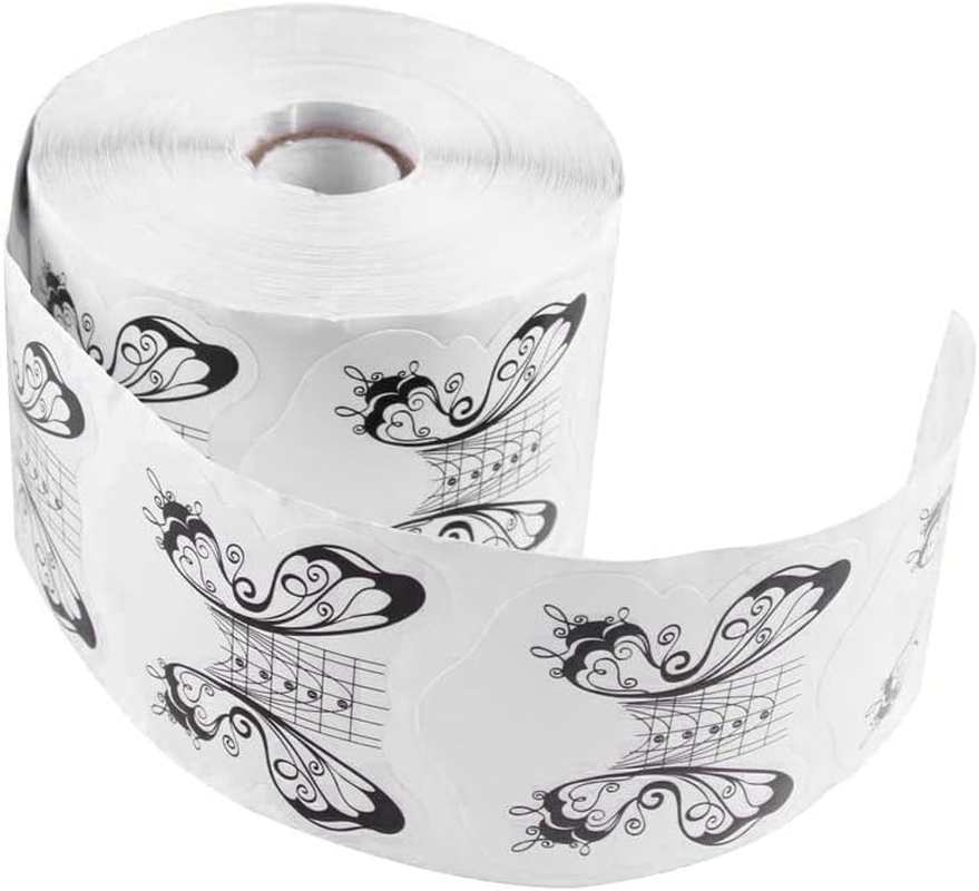 100Pcs Nails Gel Extension Sticker Nail Art Acrylic Nail Forms Tips Guide Black