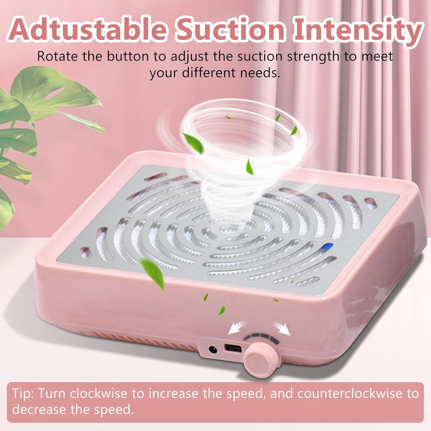 Bouzaak Nail Dust Collector with LED Light,40W Nail Vacuum Dust Collector Nail Dust Fan for Nail Tech image number 1