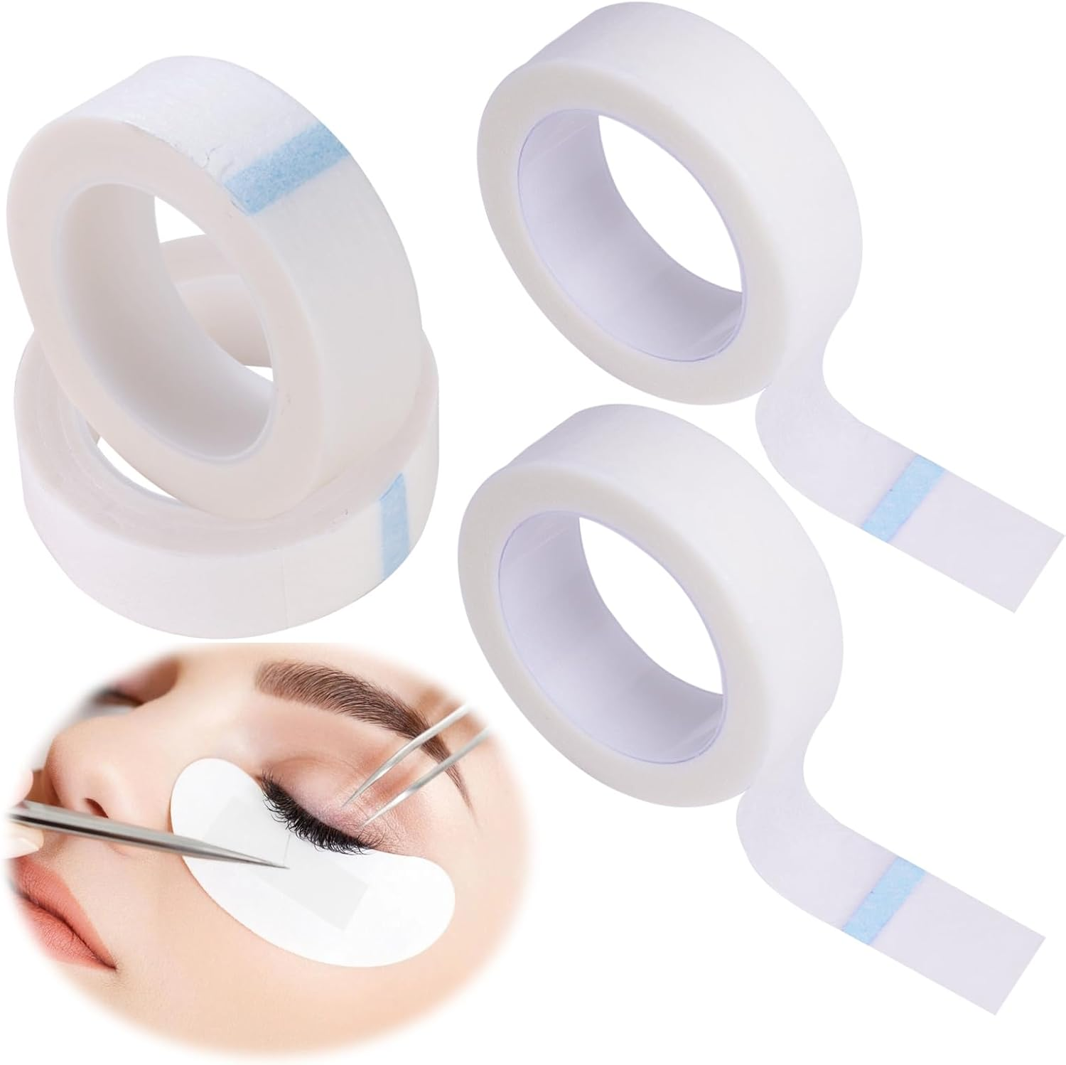 4 Rolls PE Micropore Medical Paper Tape Roll 1.25Cm X 9.14M, Micropore Surgical Tape for Wound Dressings Eyelash Extension Injuries Swelling Sports (White) image number 5