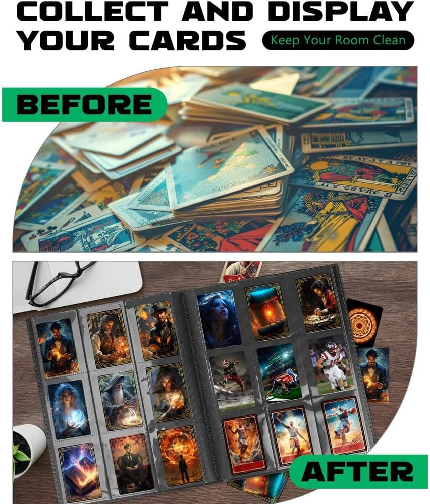 Vivva 9 Pocket Card Binder, Premium Trading Card Binder, 360/540 Double Sided Pocket PU Collection, Collector Album, Card Folder for MTG, TCG, Sports Cards image number 2