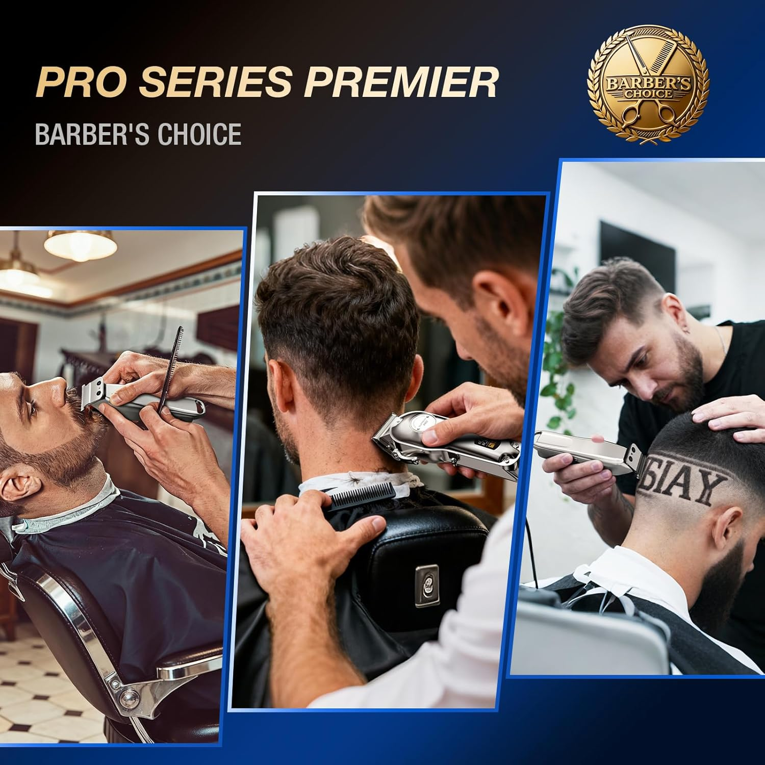 SUPRENT Professional Hair Clippers for Men, Cordless Hair Cutting Kit, Barber Clippers & Zero-Gapped Trimmer Combo with Type-C Rechargeable, Titanium Plated Ceramic Blade (Silver) image number 5