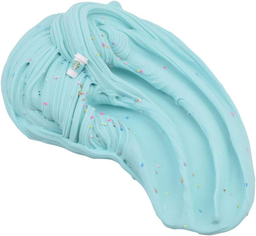 Latte Slime (Scented) with Charm, Butter Slime Strechy Non-Sticky and Glossy Slime, Stress Relief Toy for Girls and Boys (Blue) - Mint image number 5