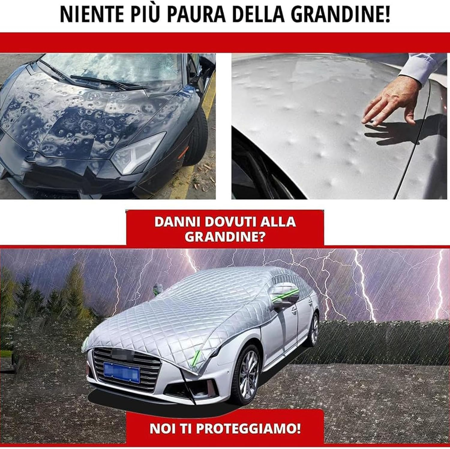 Waterproof All Weather Car Cover, 190T Hailproof for Hatchback Sedan SUV, Full Outdoor Sun UV Rain Snow Wind Protection image number 5