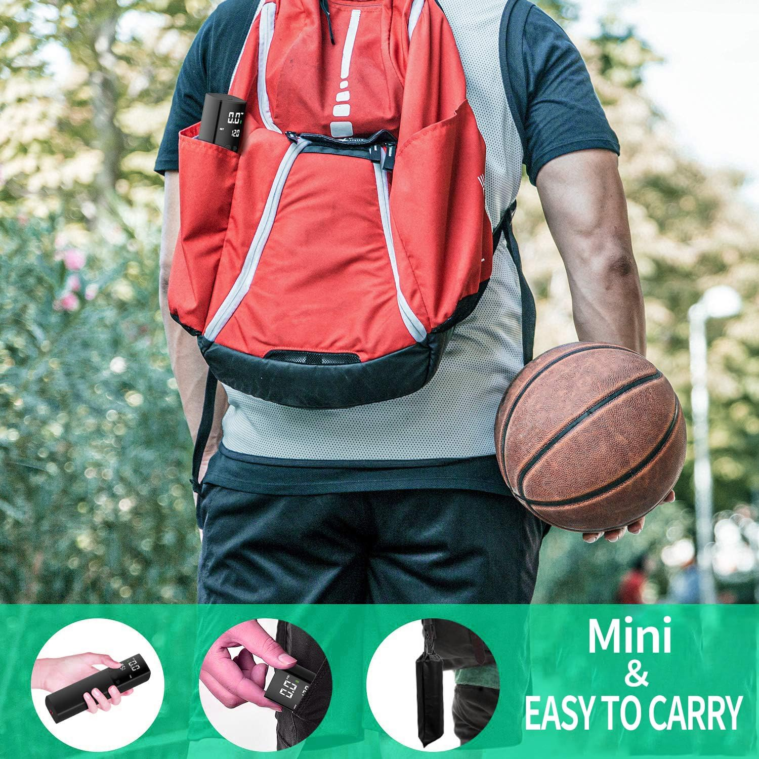 Electric Ball Pump &ndash; Portable Air Inflation Device for Basketball, Soccer, Rugby, Volleyballs & More &ndash; Smart LCD Display & Rechargeable Battery image number 5