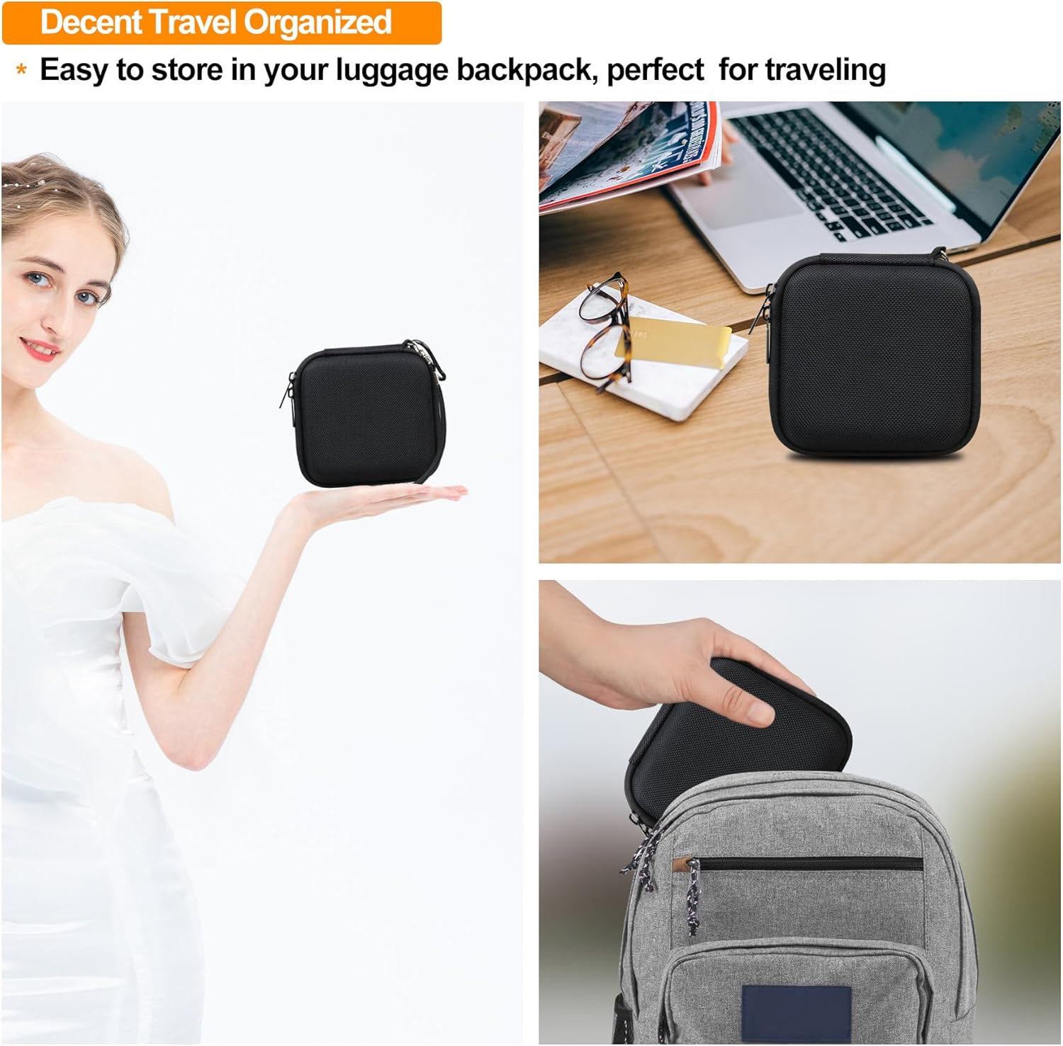 Elonbo Carrying Case for NETGEAR Nighthawk M1 MR1100 / M5 MR5200 / M6 / M6 Pro MR6500 5G Wireless Wifi Mobile Hotspot Router, Extra Interior Mesh Pocket Fits Cable, Black. (CASE ONLY) image number 1