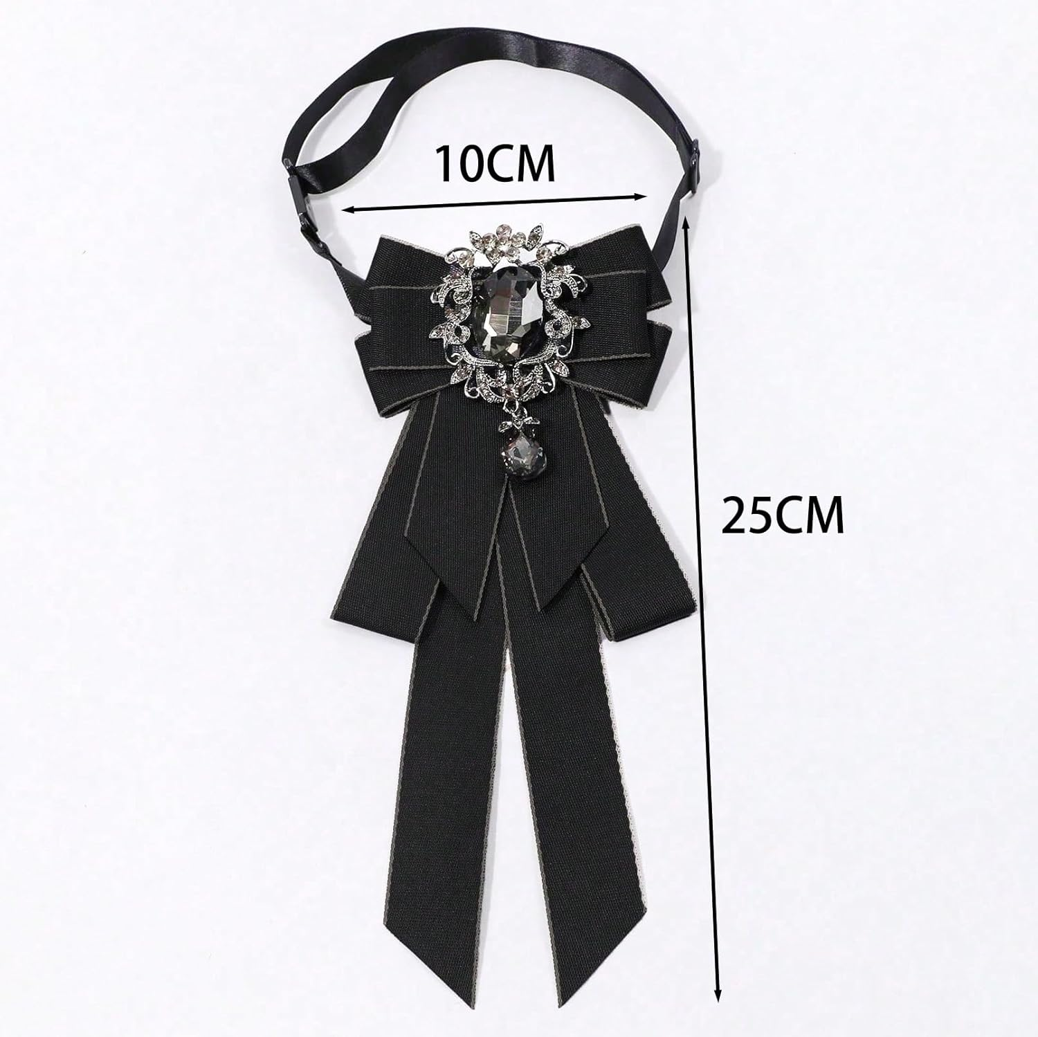 Bow Ties for Women, Womens Bow Tie Adjustable Pre-Tied Rhinestone Bowties Men for Wedding Party Prom School Uniform image number 5