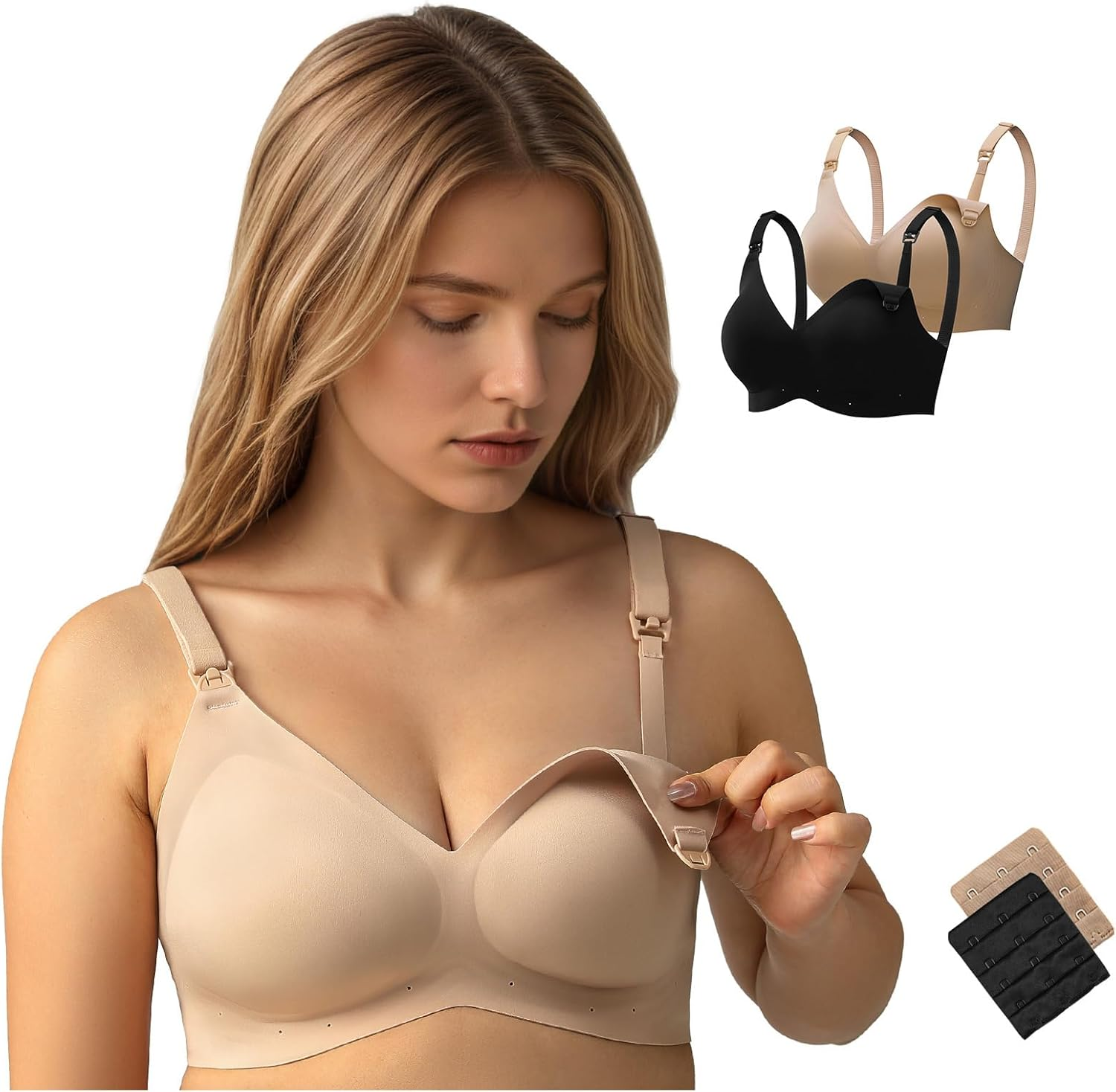 Nursing Bras for Breastfeeding Seamless Maternity Bra Wireless Pregnancy Sleep Bralette Natural Shape Support