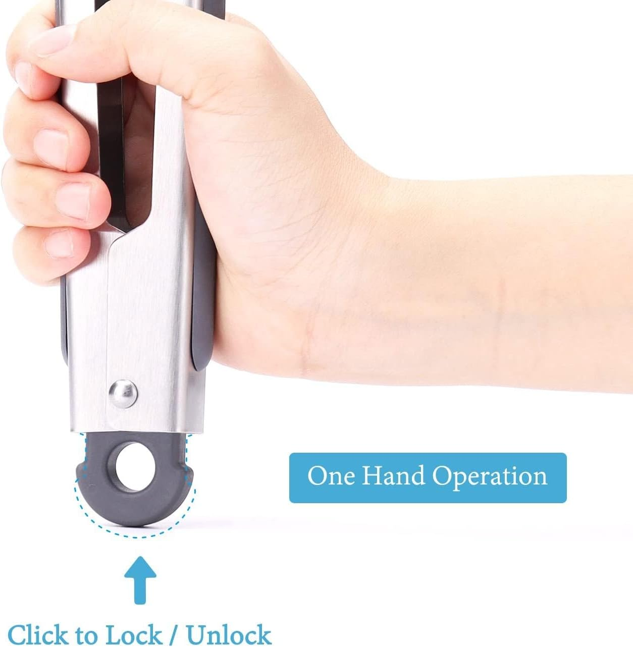 KITCHENDAO Silicone Tongs 9 Inch, Stainless Steel Kitchen Tongs with Silicone Tips, Tongs for BBQ, Salad, Cooking image number 3