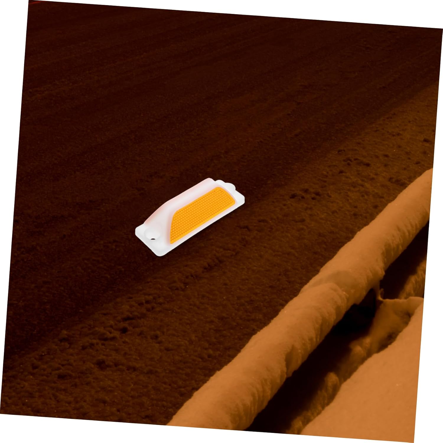 2Pcs Yellow Double-Strip Rectangular Road Reflectors 11.5X40Mm Reflective Delineators for Guardrail and Driveway Highways Pavement Markers image number 3