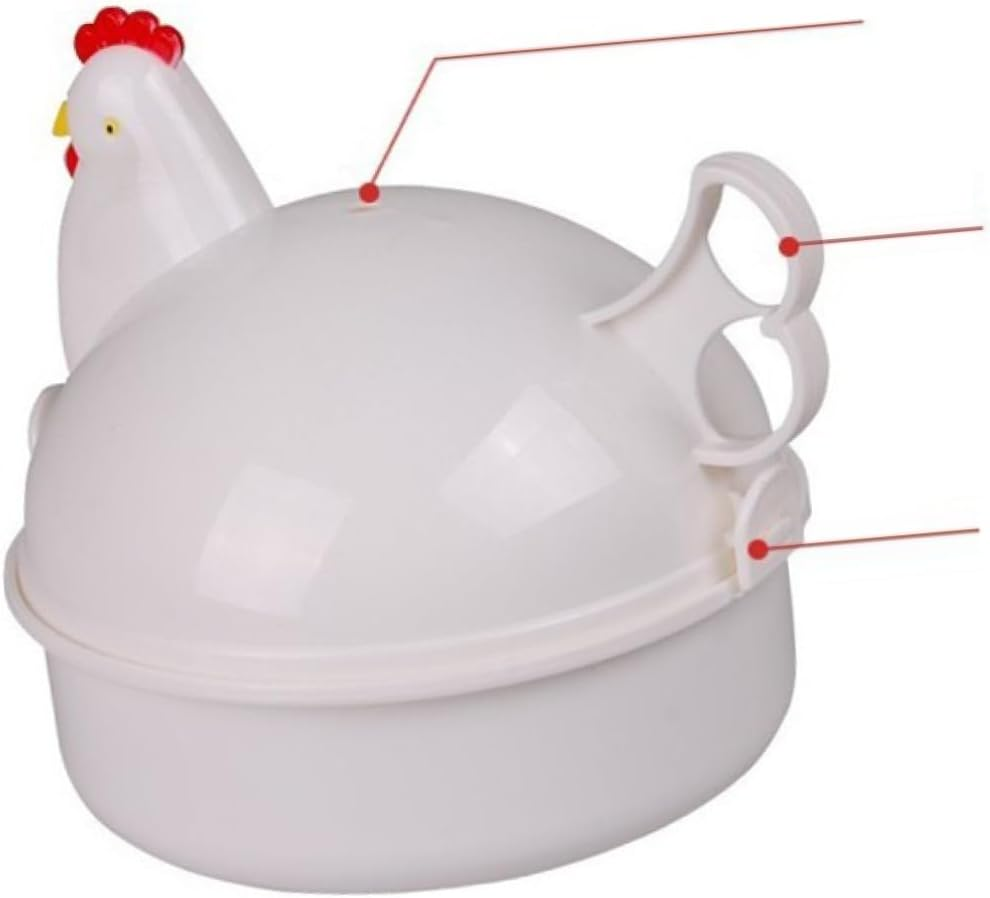 LABRIMP Chicken Shaped Microwave Egg Boiler Poacher Cooker for Eggs Easy to Use Egg Boiler Microwave Egg Poacher for Quick Breakfast Cooking image number 1