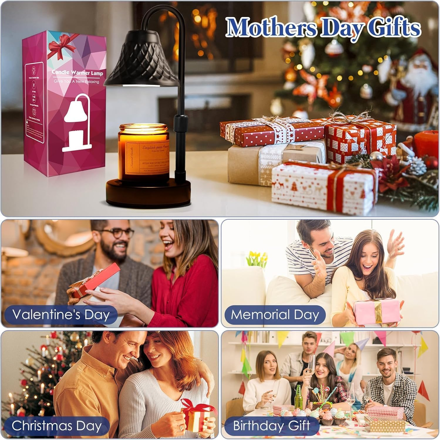 Telfun Adjustable Candle Warmer Lamp with Timer: Birthday Gifts for Women Fits All Candle Jar Home Decor - Wax Warmer for Scented Wax Gifts for Women image number 4