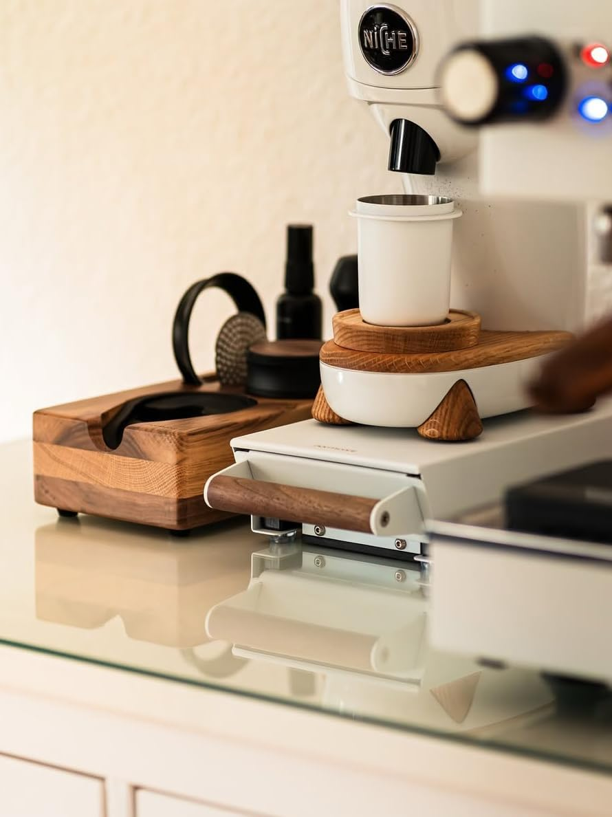 Normcore Espresso Tamping Station, Natural American Walnut Coffee Tamper Station Base Holder Stand for 51/54/58Mm Portafilter, Tamper, and Distributor, Puck Screen Espresso Accessories image number 5